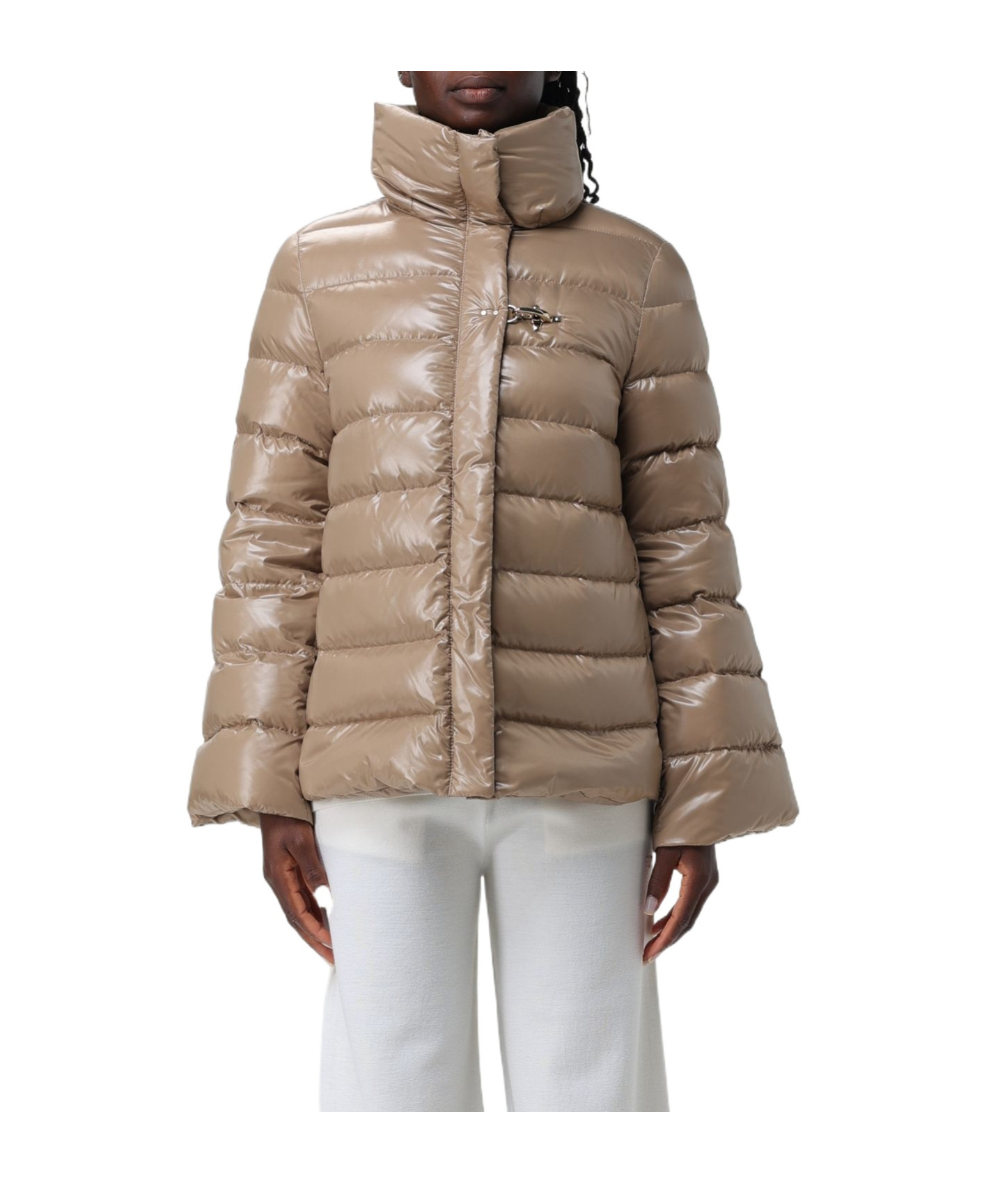 Fay Nylon Down Jacket With Hook In Brown