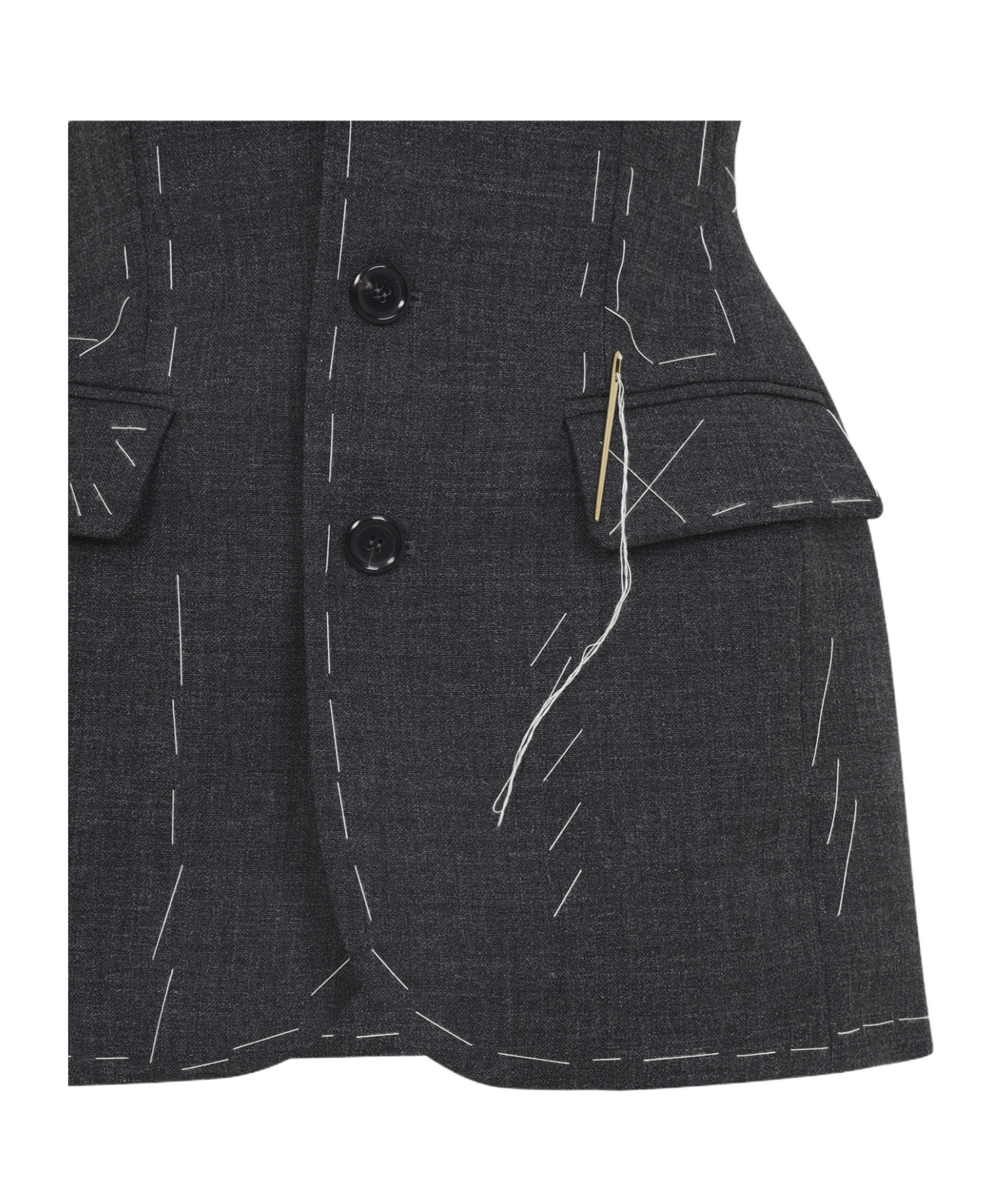 Moschino Sleeveless Wool Vest Tailored Stitching In Black