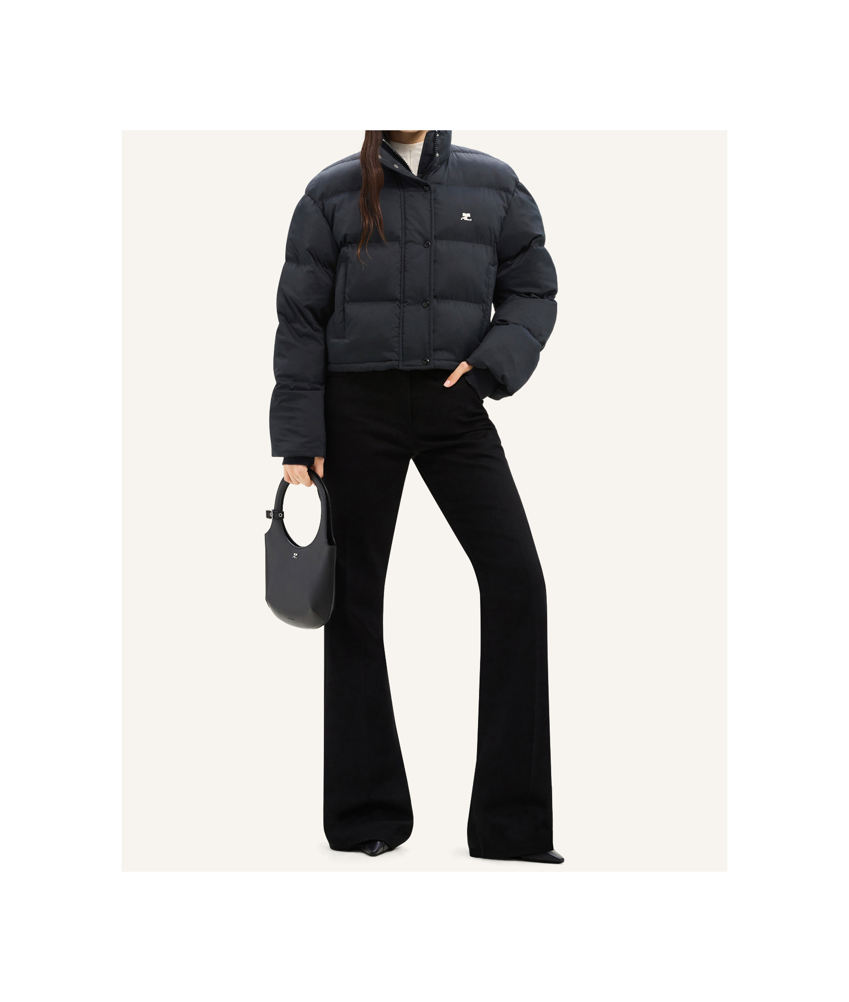 Courrèges Courreges Women Down Jacket With Logo In Black