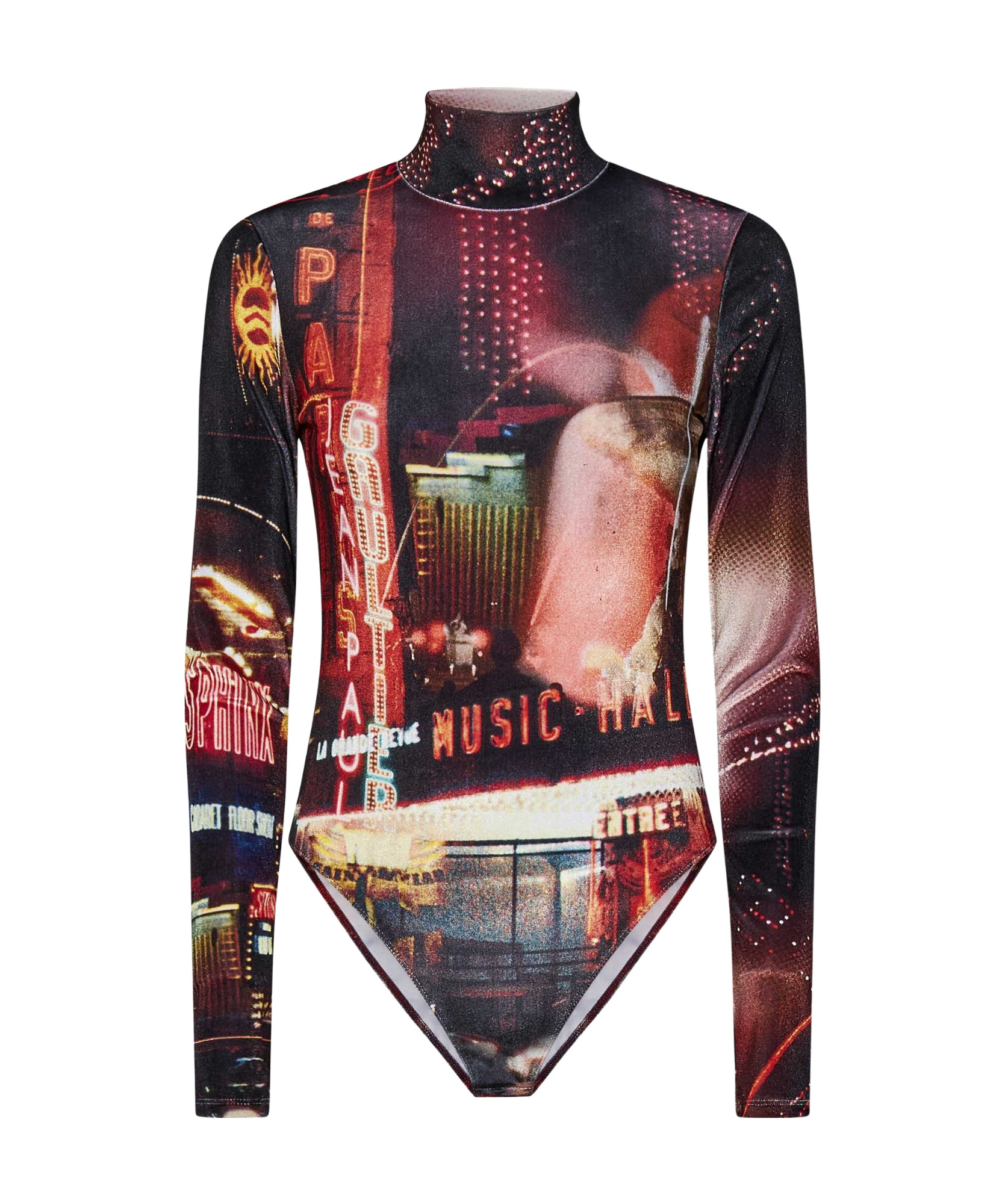 JEAN PAUL GAULTIER JEAN PAUL GAULTIER PIGALLE PRINTED VELVET BODYSUIT
