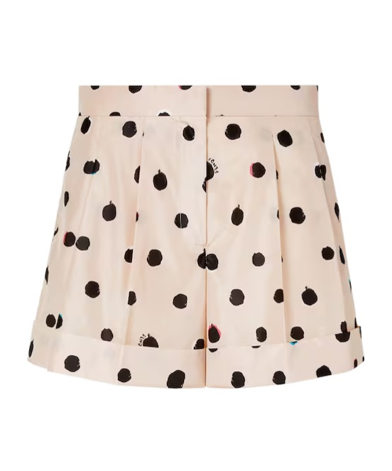 Fendi Pink Printed Taffeta Shorts In Multi