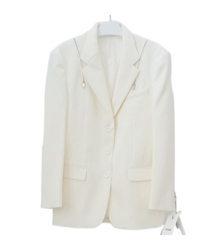 We11 Done Long-sleeved Suit Coat In White
