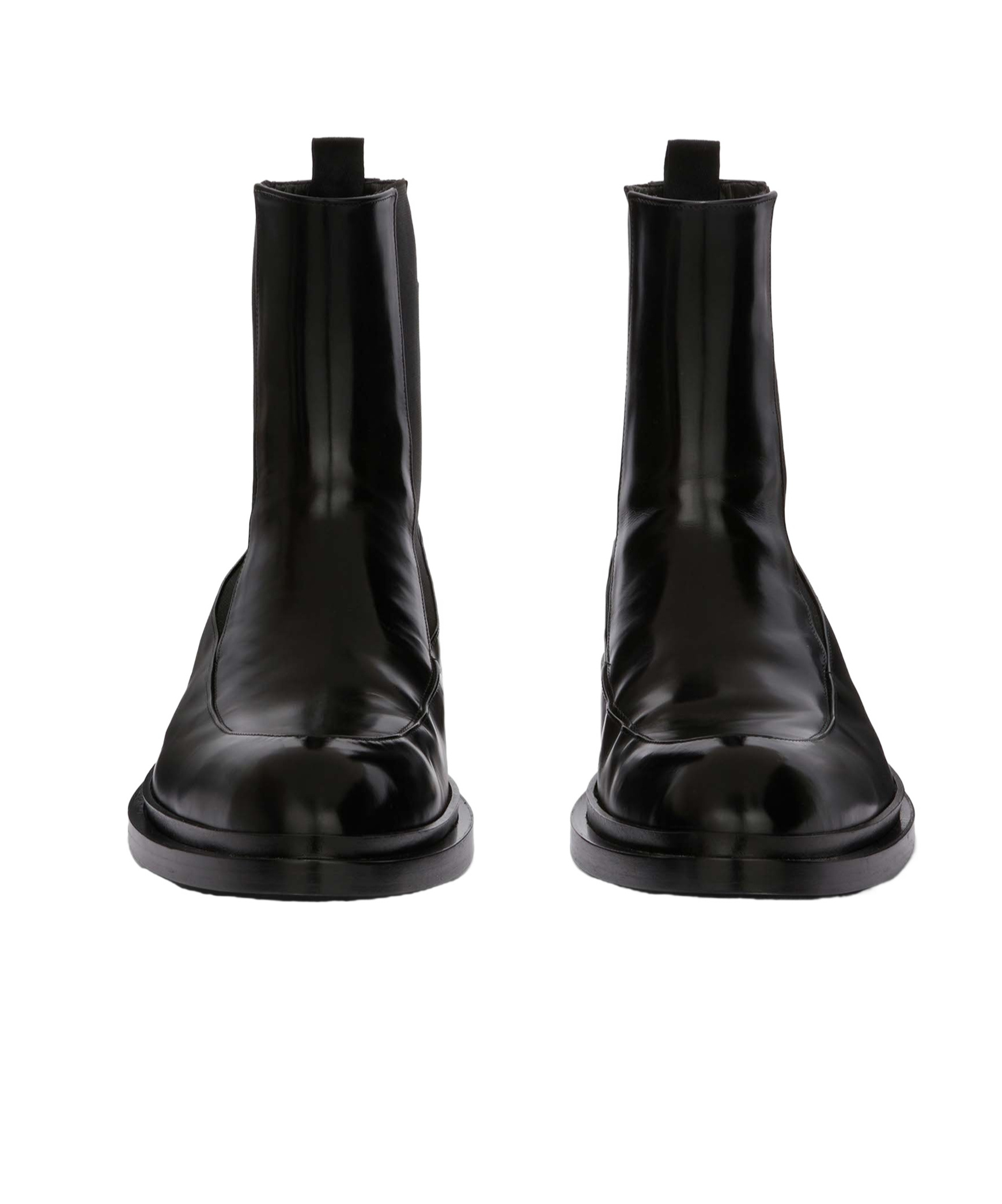 Jil Sander Leather Chelsea Ankle Boots In Black