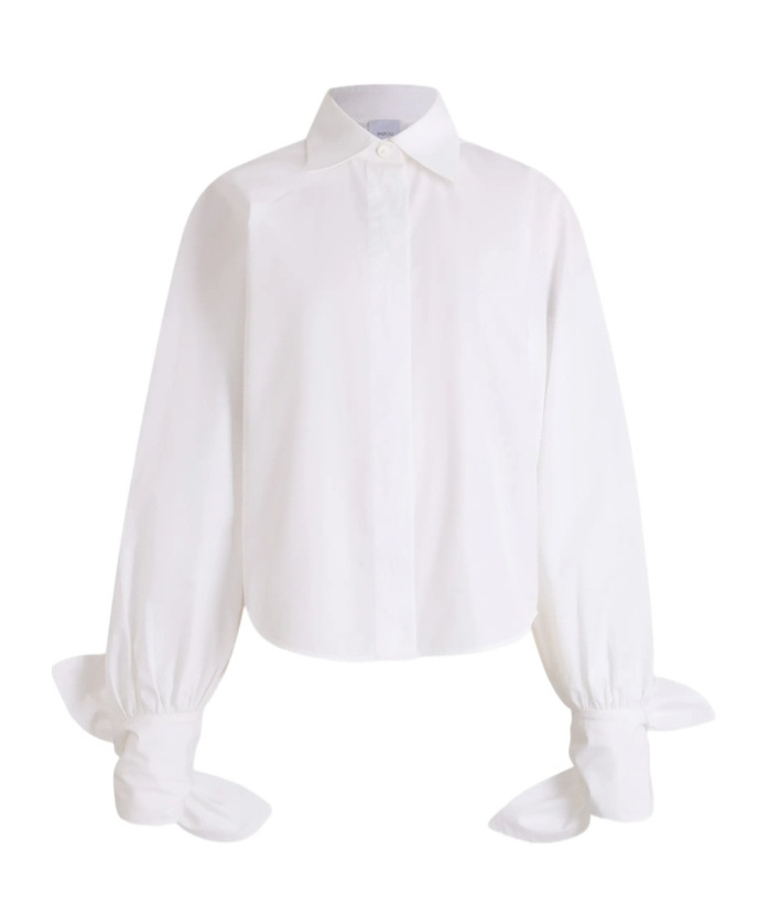 Patou Organic Cotton With Tied Sleeves Blouse In White