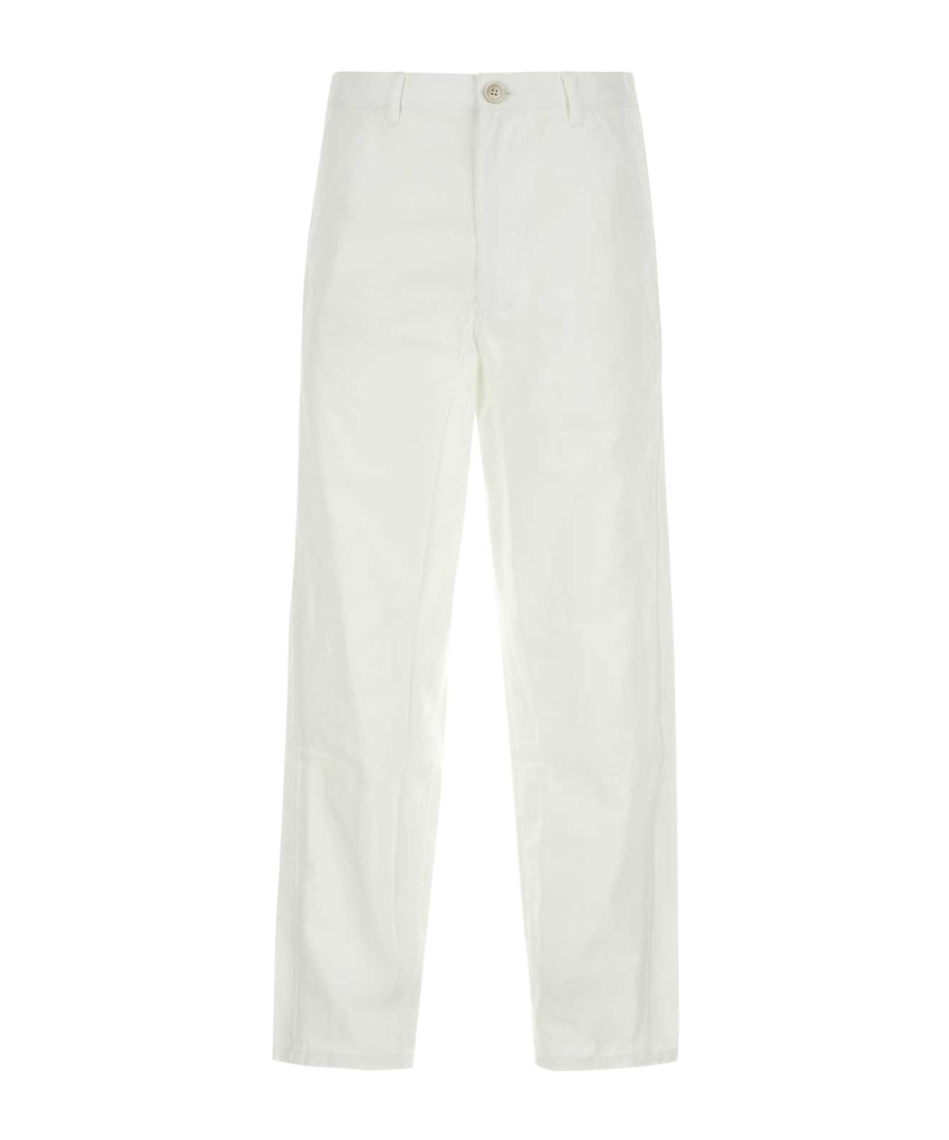 Comme Des Garçons Belt-loop Casual Pants In White