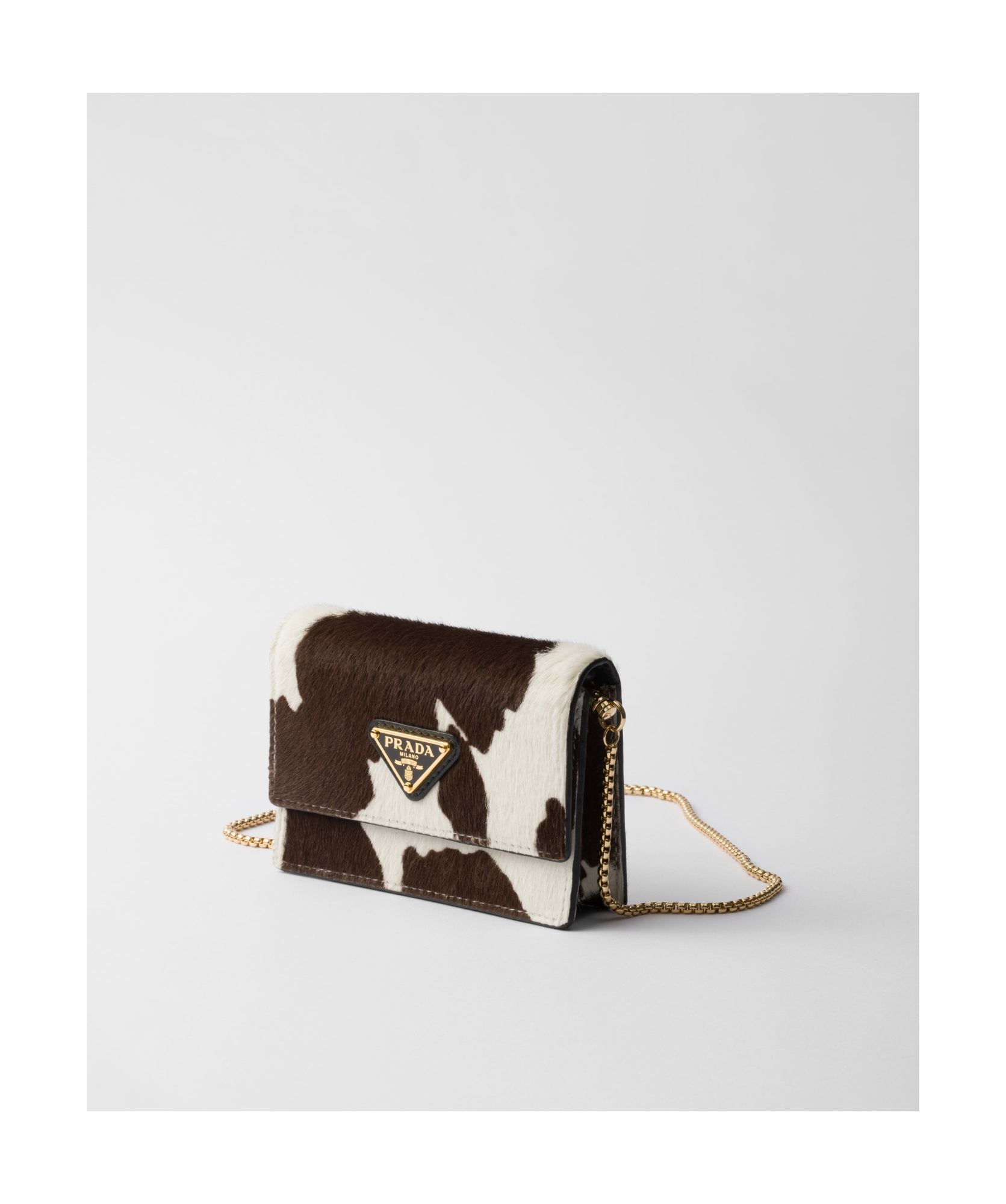 Prada Printed Leather Card Holder With Shoulder Strap In Multi