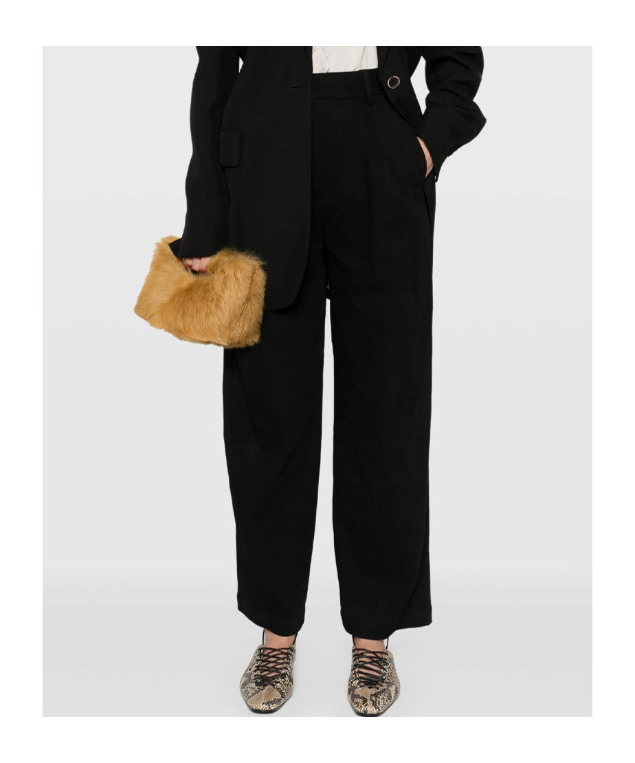 Uma Wang Belt Loop Casual Pants In Black
