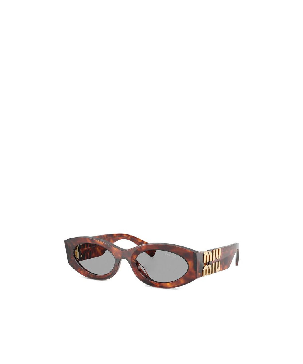 Miu Miu Logo Oval Acetate Sunglasses In Gray