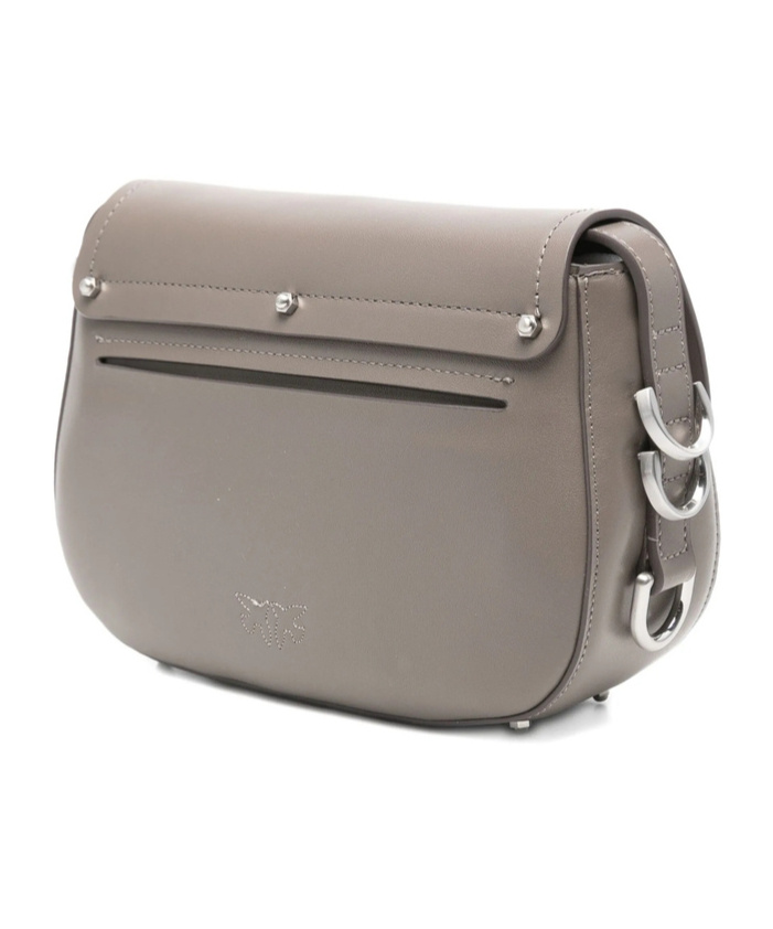 Pinko Leather Cross Body Bag In Gray