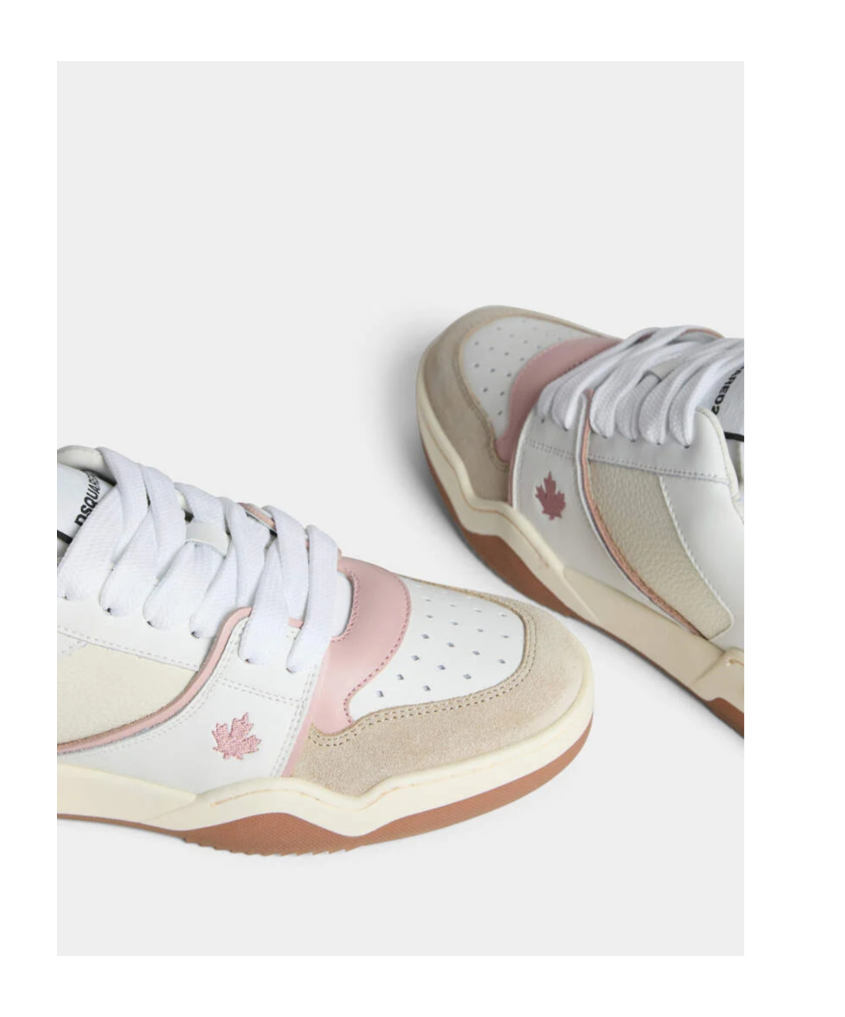 Dsquared2 Spiker Panelled Lace-up Sneakers In White