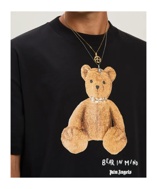 Palm Angels Bear In Mind Reg Tee In Black