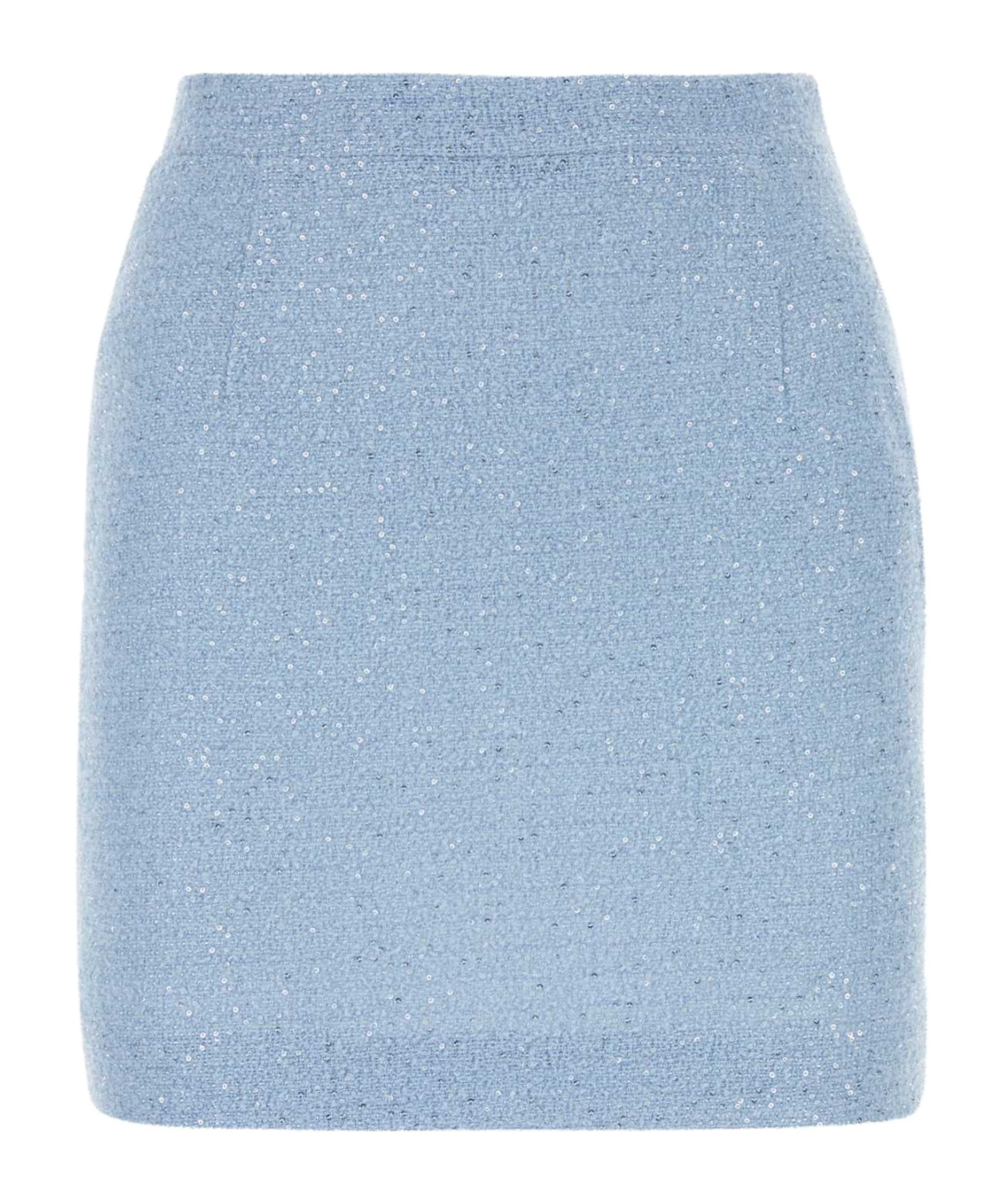 Alessandra Rich High-waisted Tweed Mini Skirt With Sparkling Finish In Blue