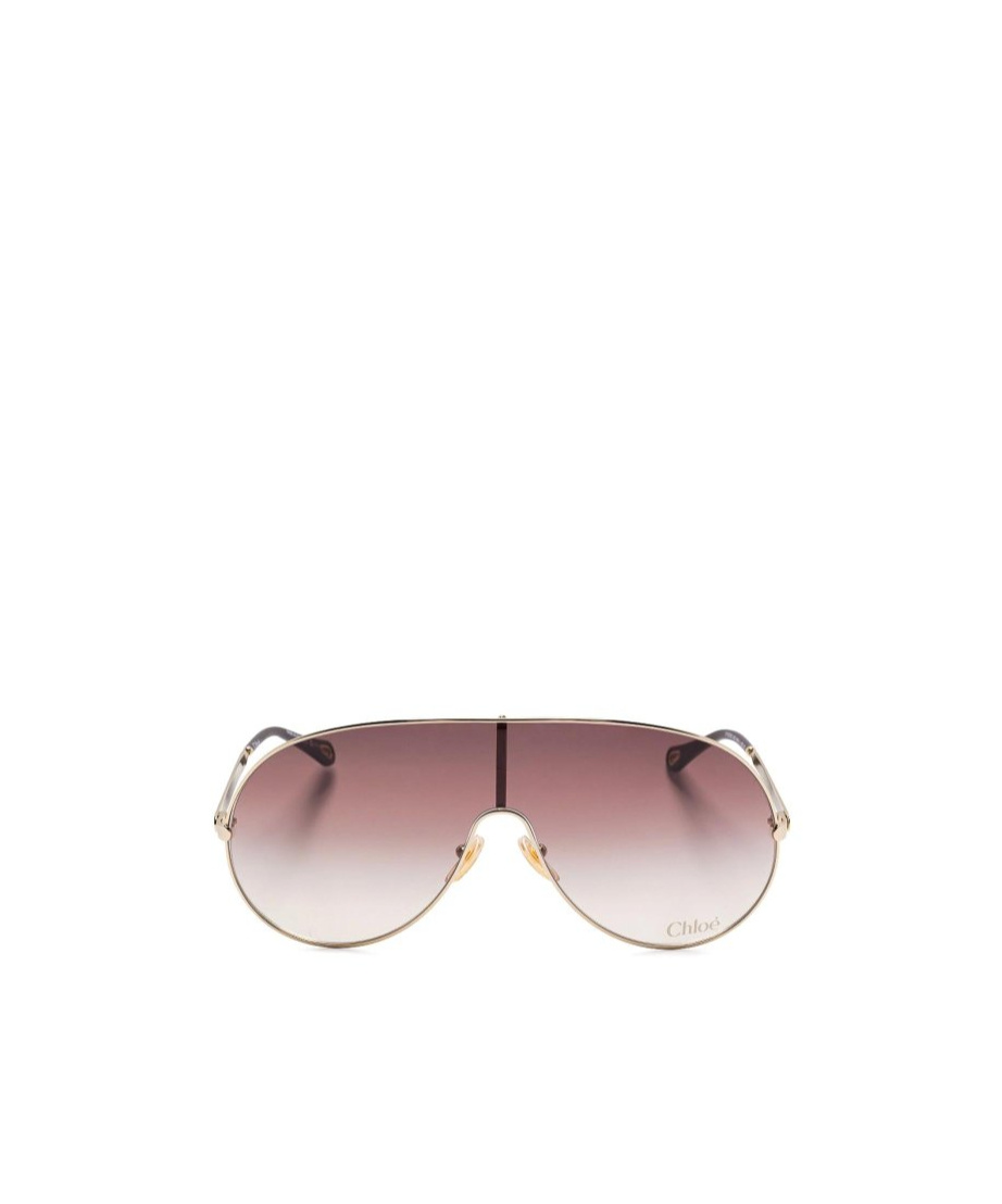Chloé Rimmed Sunglasses With Gold Frame And Gradient Lenses