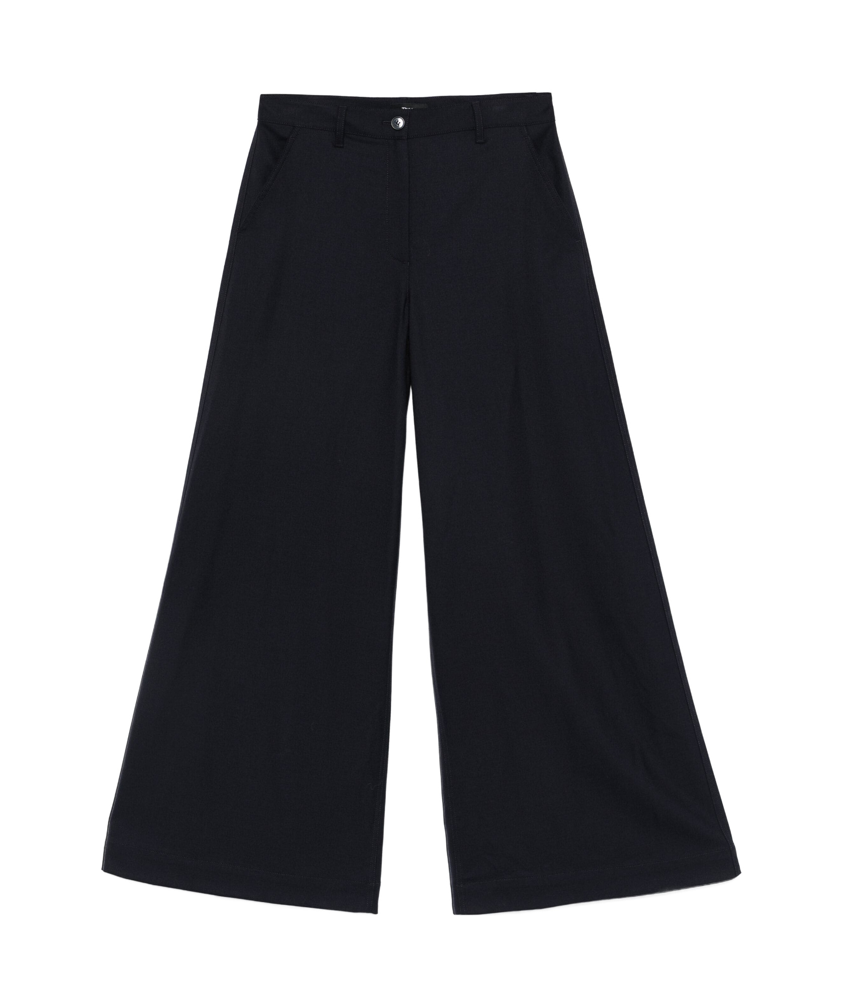Theory Women's Wool Flannel Ultra Wide-leg Pants In Black