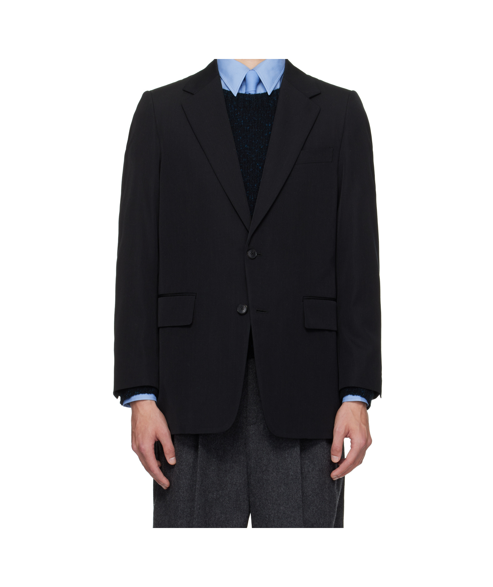 Auralee Long-sleeved Suit Jacket In Black