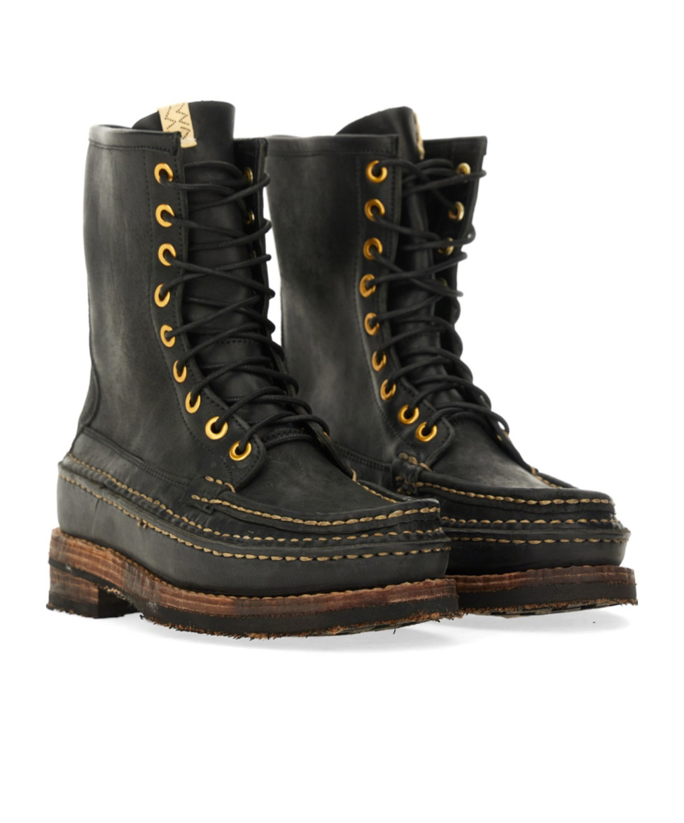 Visvim Grizzly Camper Hi-folk Boot In Black