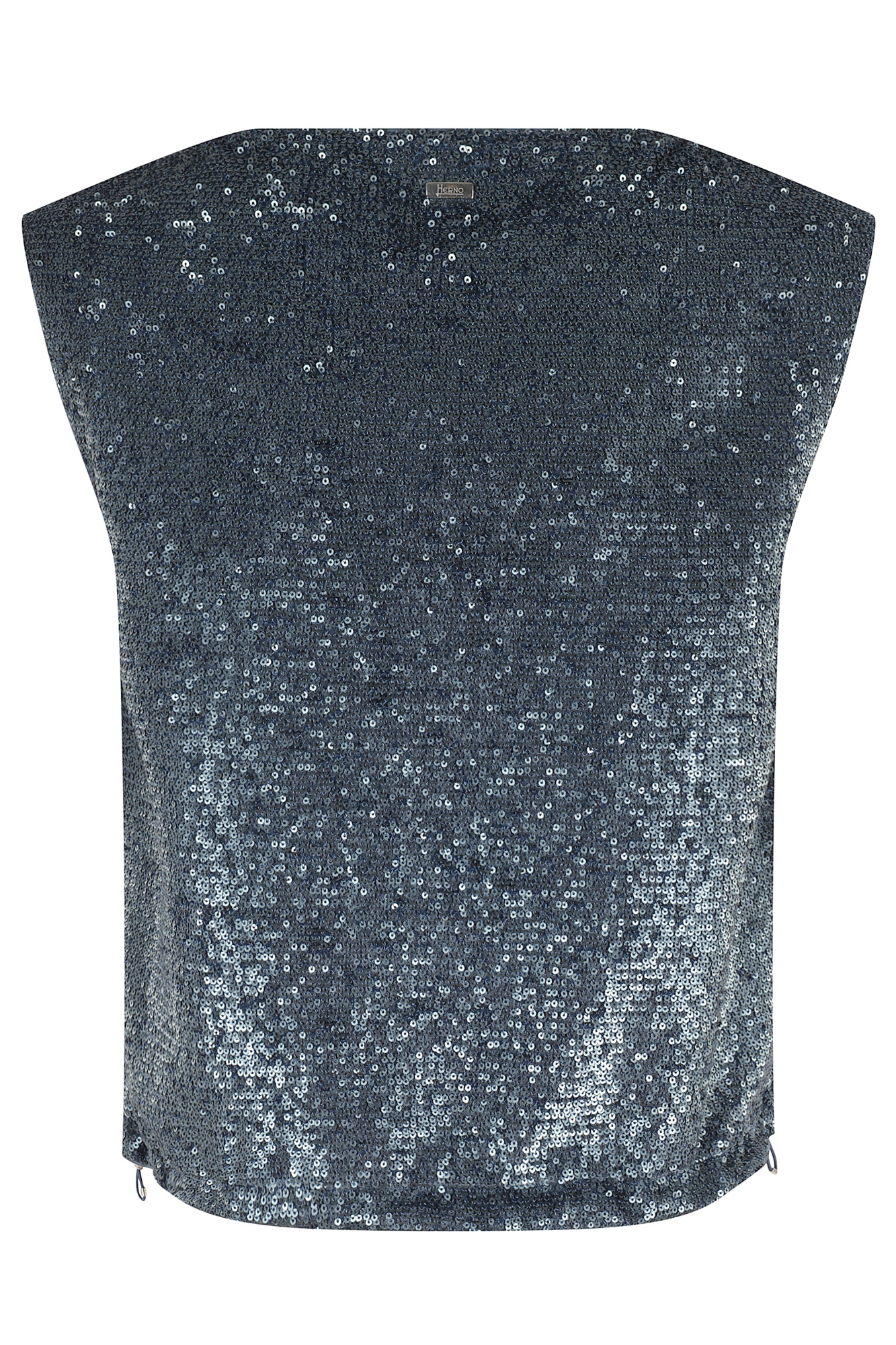 Herno Sequin-embellished Sleeveless Top In Blue