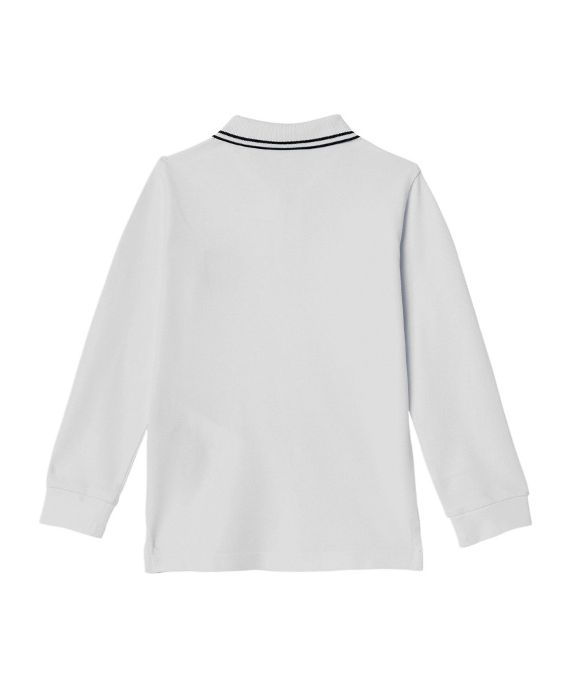 Stone Island Long-sleeved Polo Shirt In White