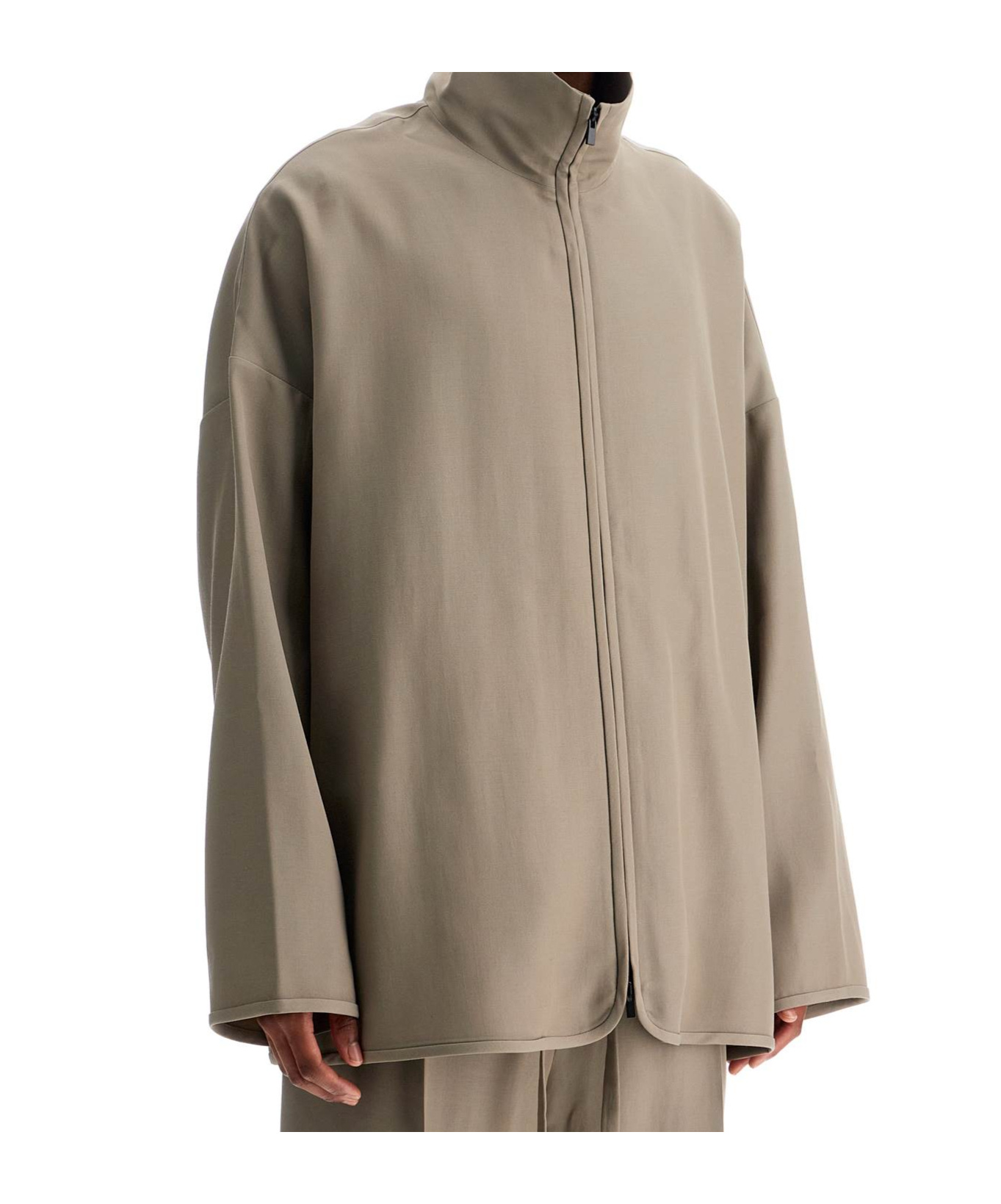 Fear Of God Dusty Beige Wool Jacket With High Collar Men In Nude