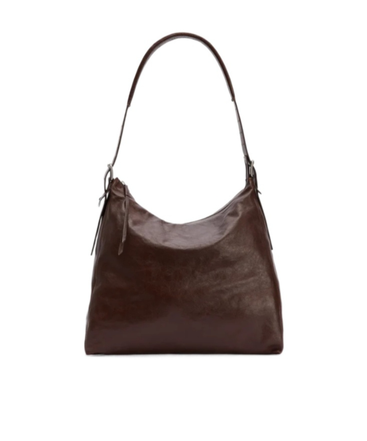 Lemaire Belted Hobo Handbag In Brown