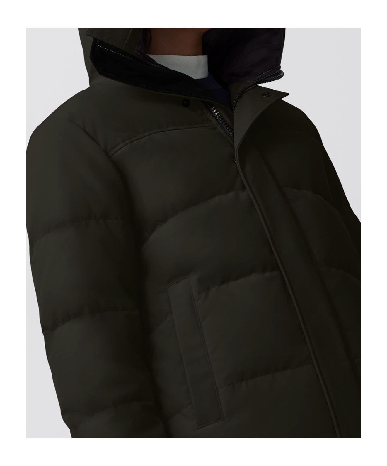 Canada Goose Logo-patch Hooded Jacket In Black