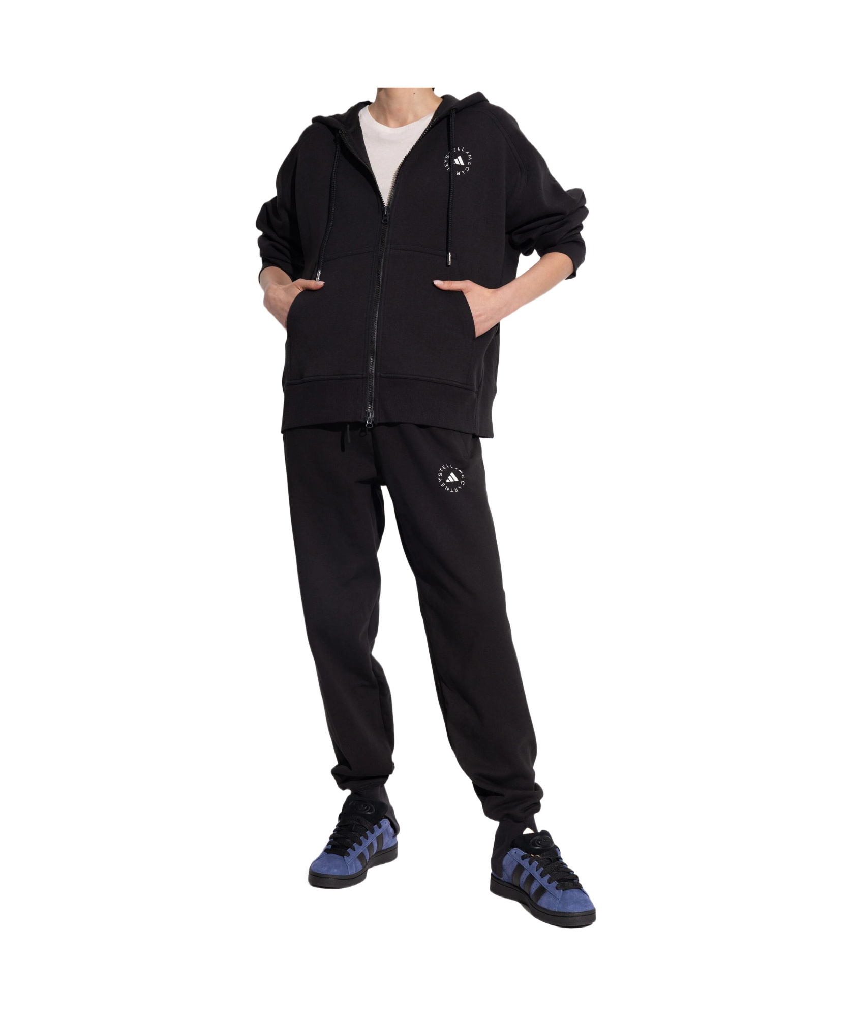 Shop Adidas By Stella Mccartney Zip Hoodie Jacket In Black