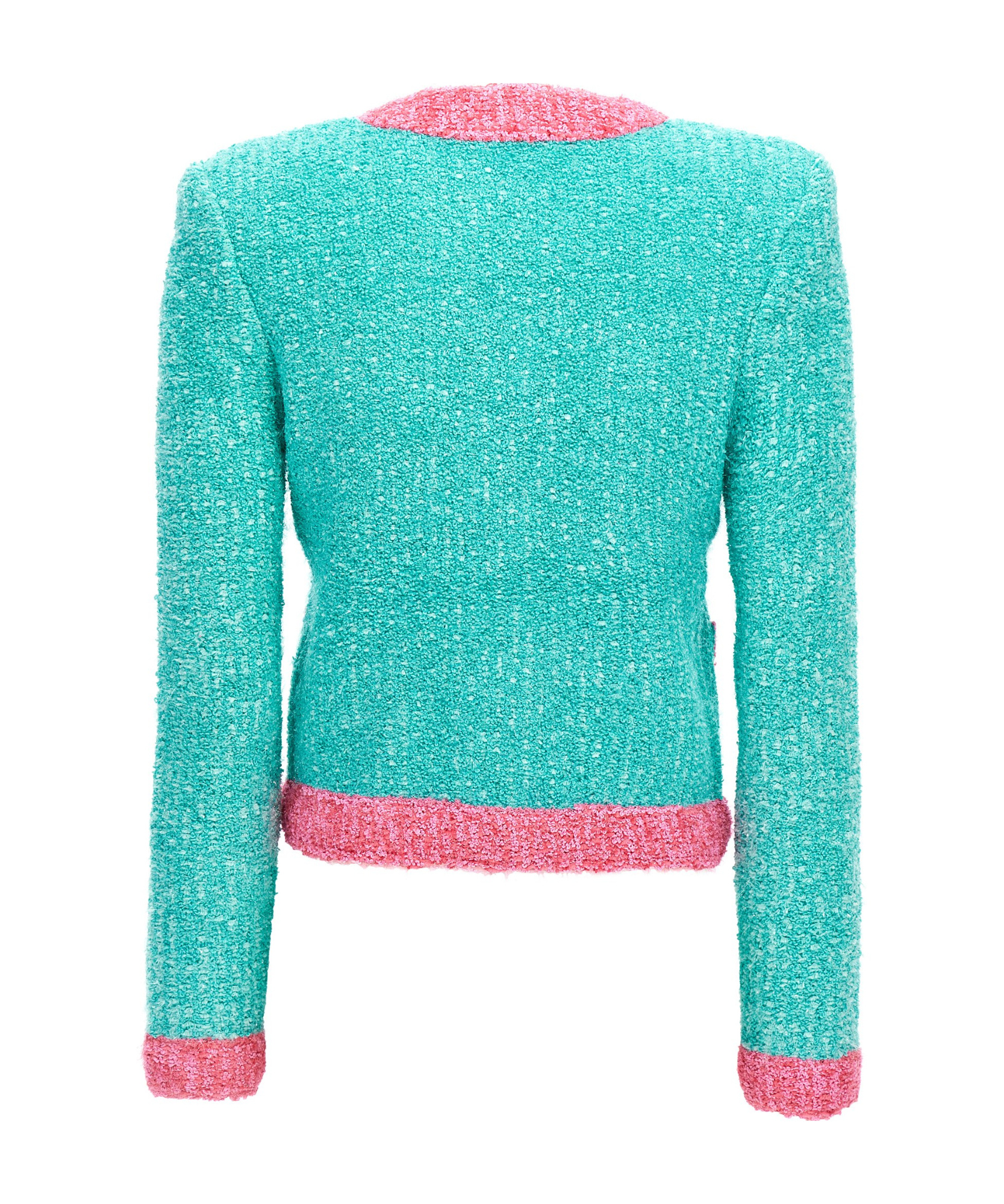 Shop Balmain Knit Jacket In Green