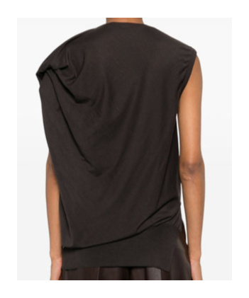Stella Mccartney Draped Knit Top In Black