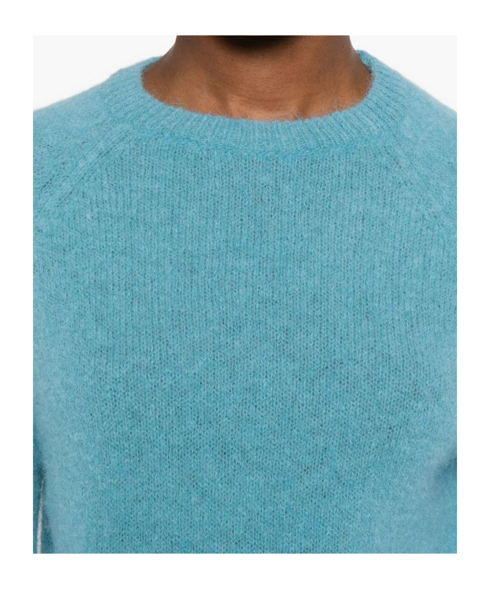 Baserange Ribbed Crew Neck Sweater In Blue