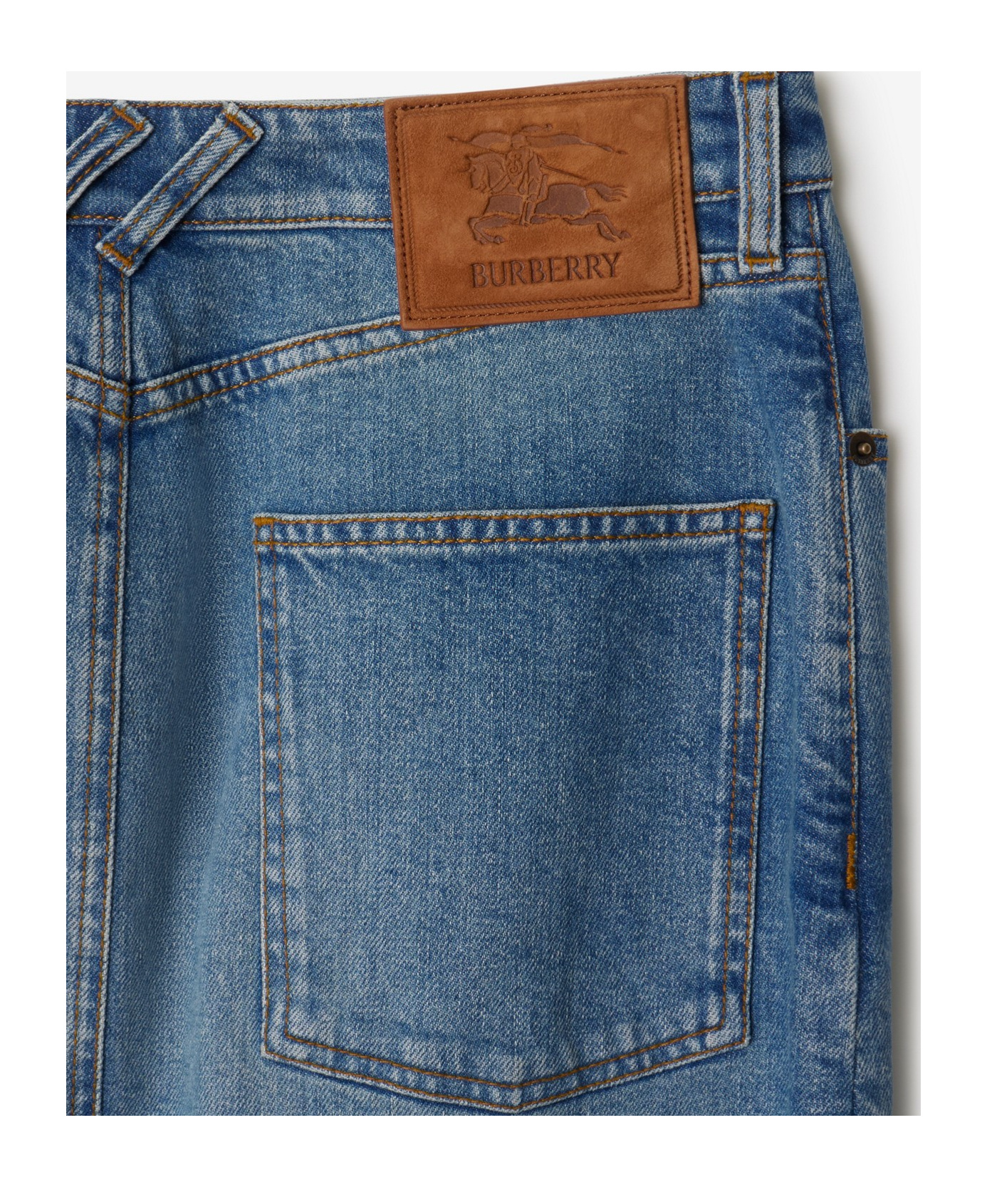 Shop Burberry Denim Skirt