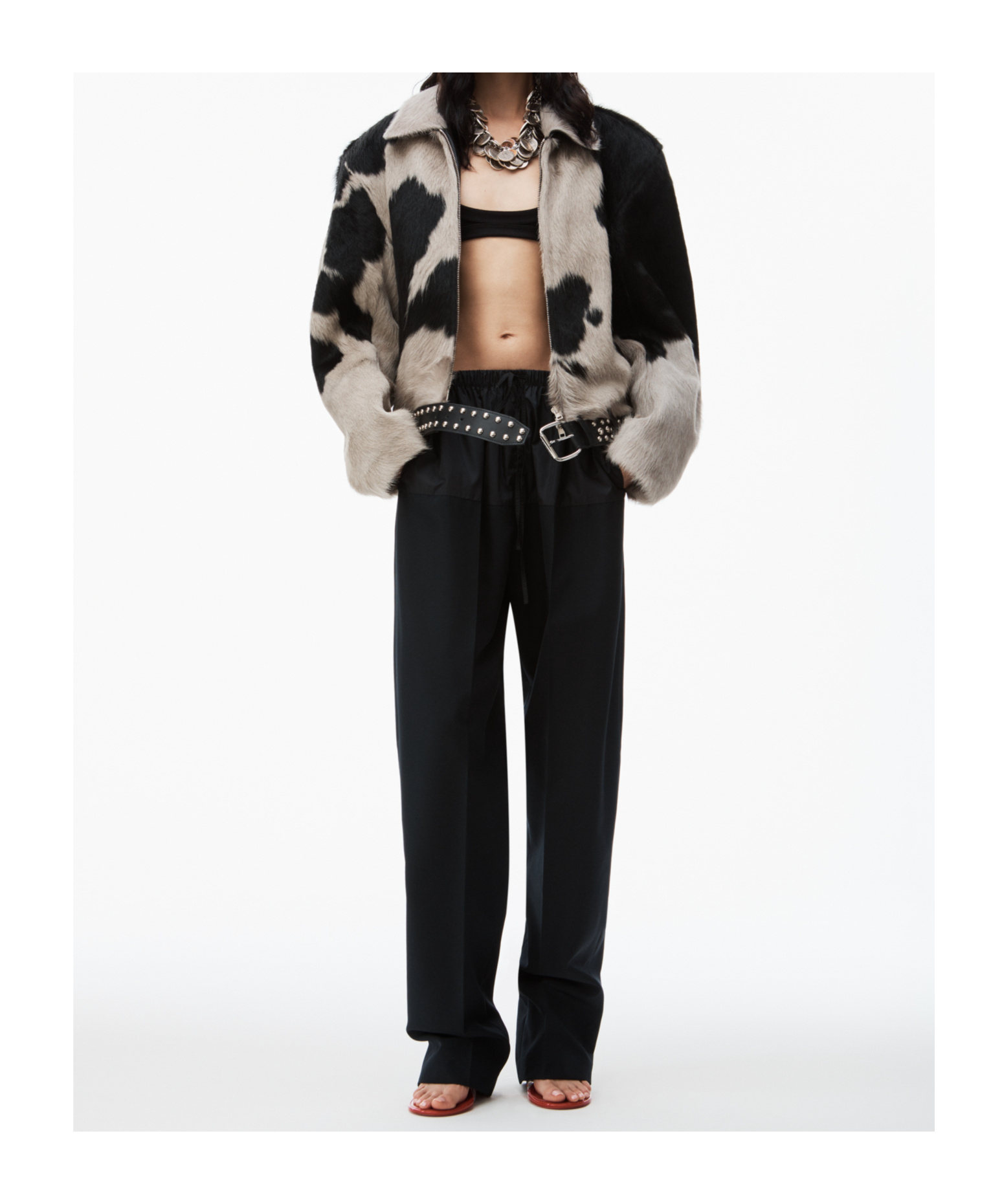 Alexander Wang Drawstring Nylon Trousers In Black