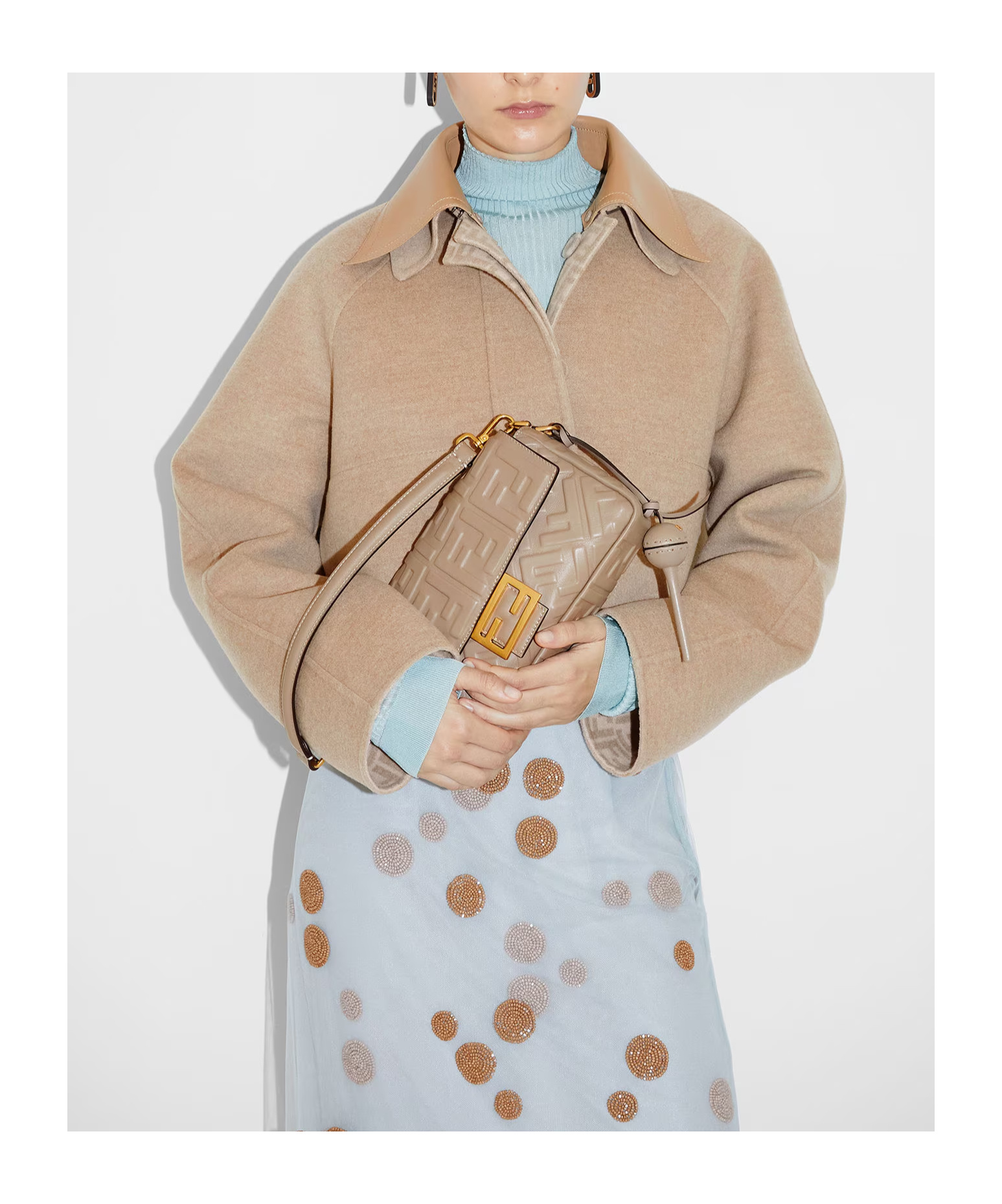 Fendi Wool Jacket In Nude