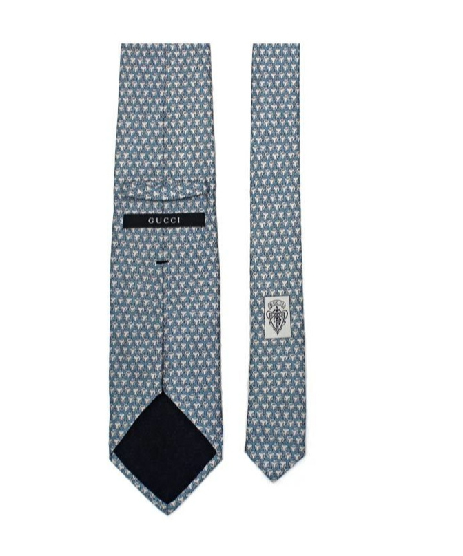 Shop Gucci Pointed Tie In Blue