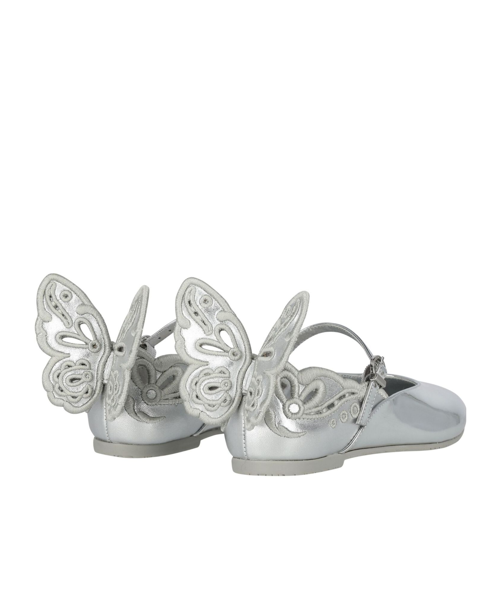 Sophia Webster Girls Chiara Broderie Flat In Gray