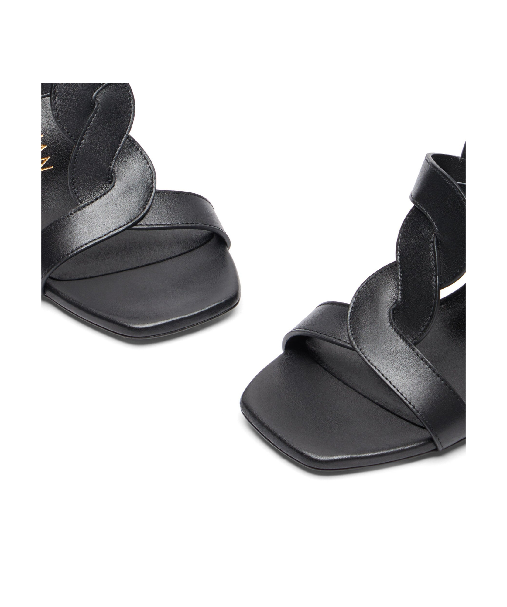 Stuart Weitzman Square-headed High-heeled Sandals In Black