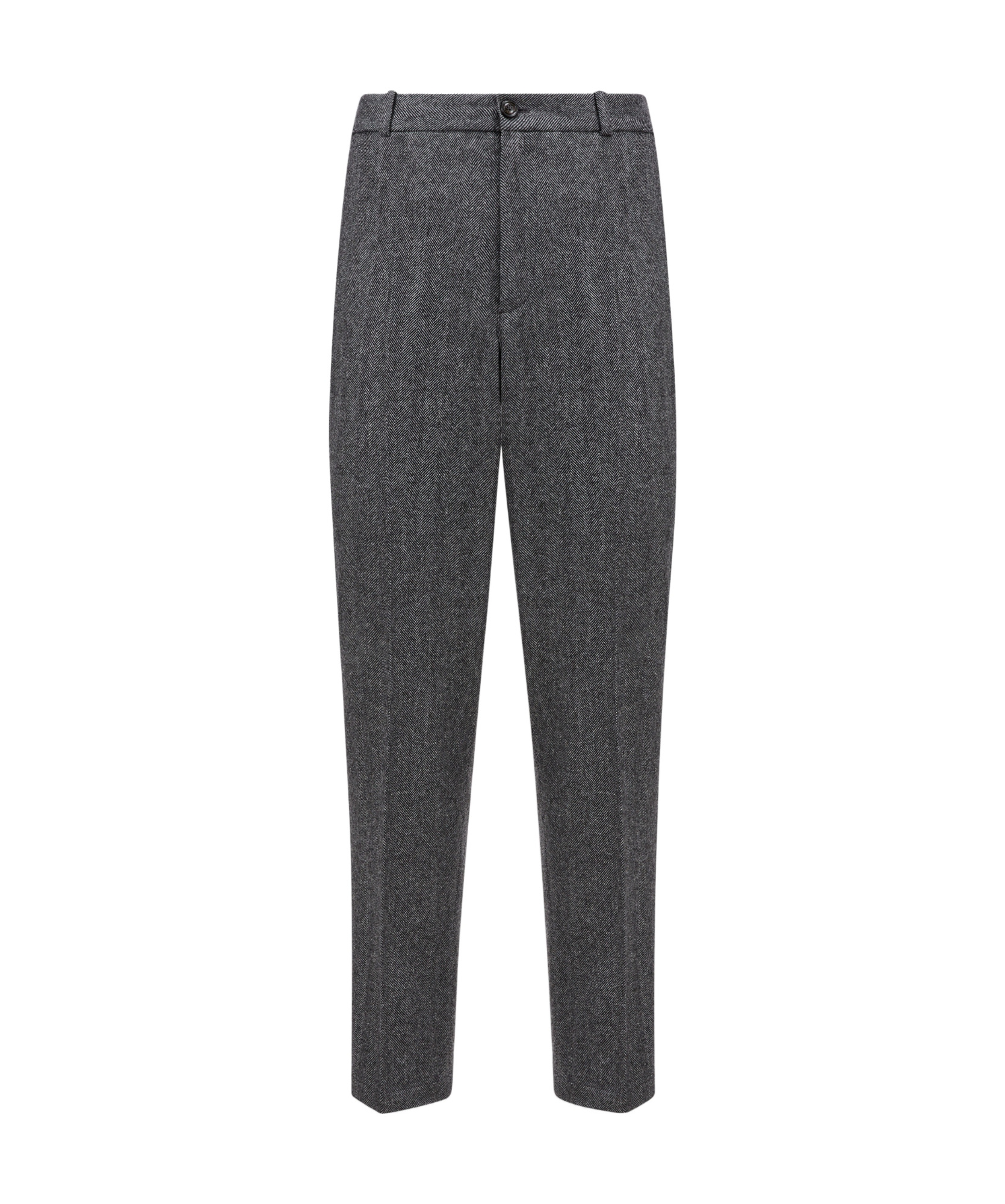 Moncler Wool-blended Trousers In Gray