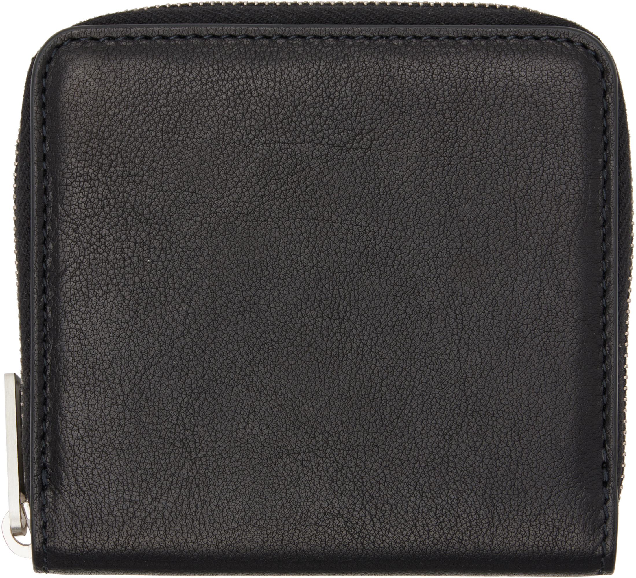 Rick Owens Logo Embossed Zip Around Wallet In Black