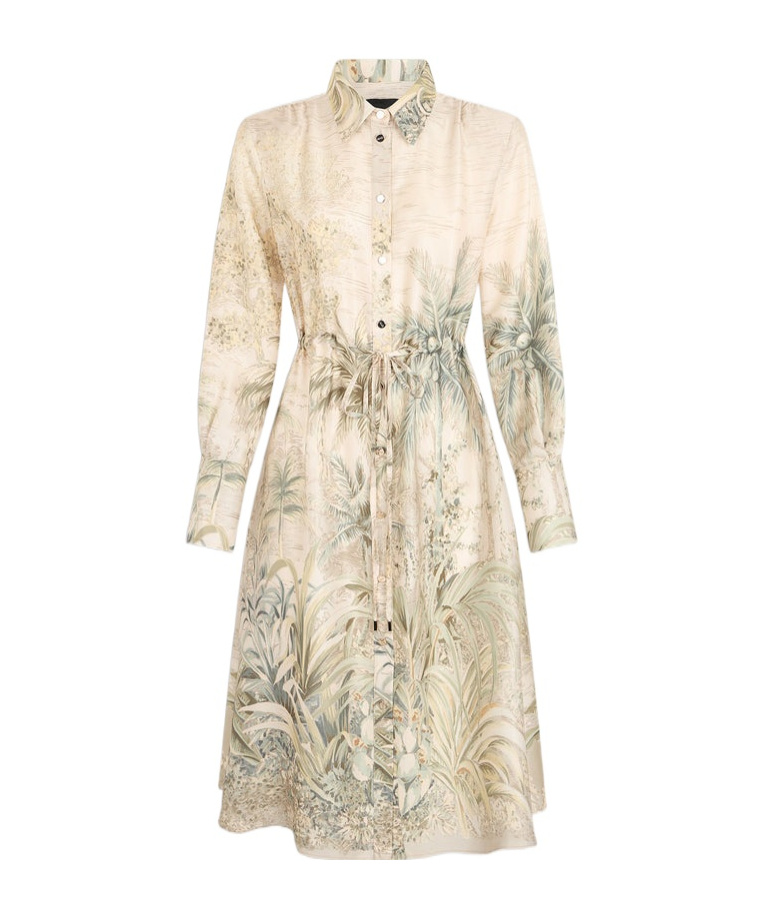 Liu •jo Floral-print Midi Dress In Nude