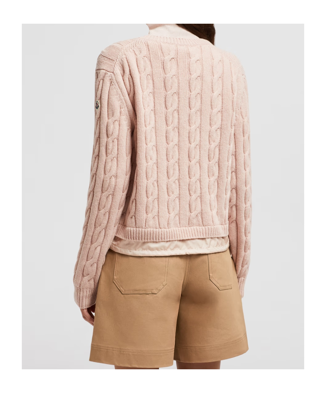 Moncler Wool Cashmere Knitted Sweater In Pink