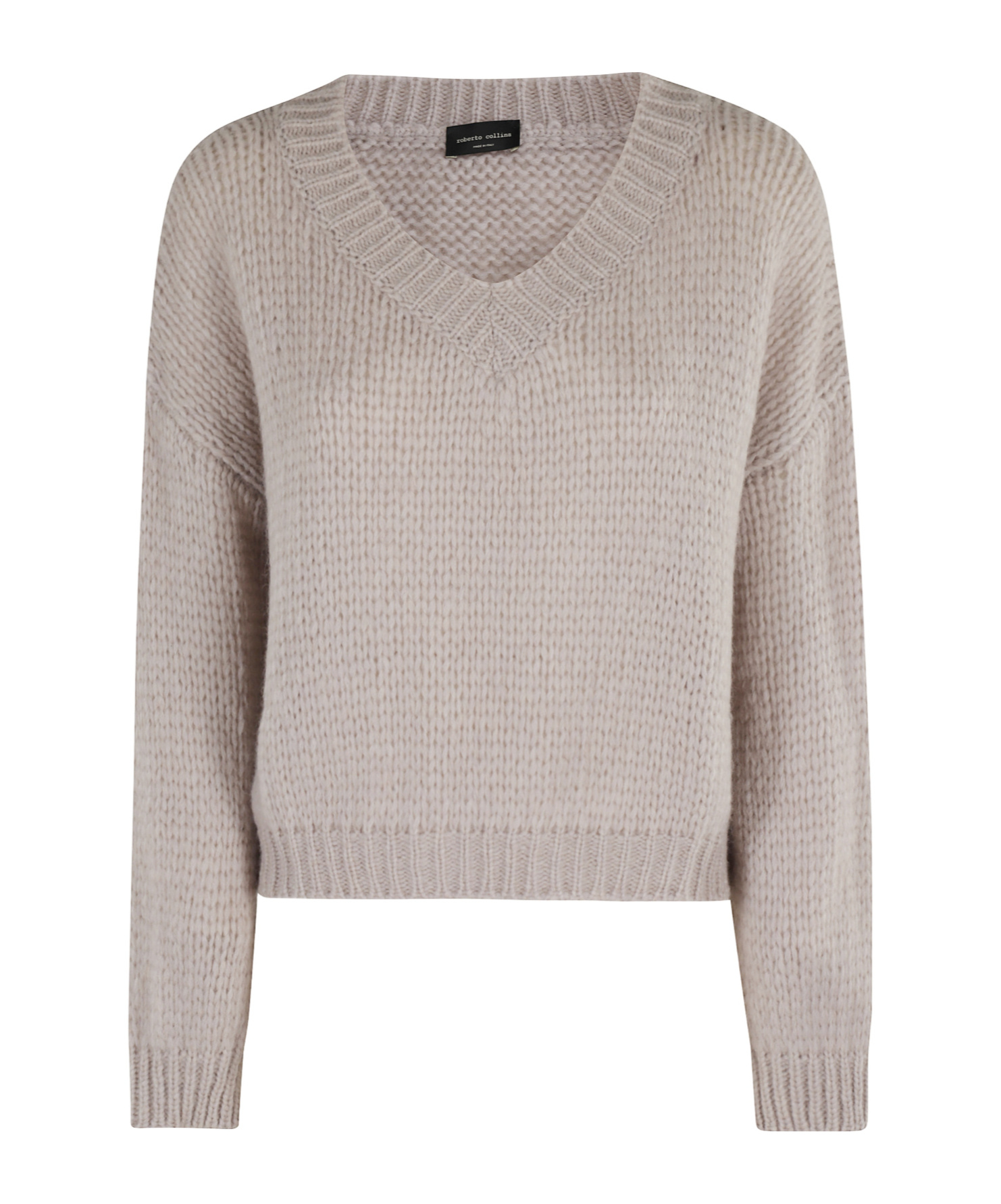 Roberto Collina Textured Knit V-neck Sweater In Gray