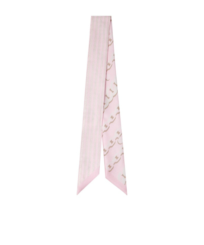 Versace Chain Link-print Scarf In Pink