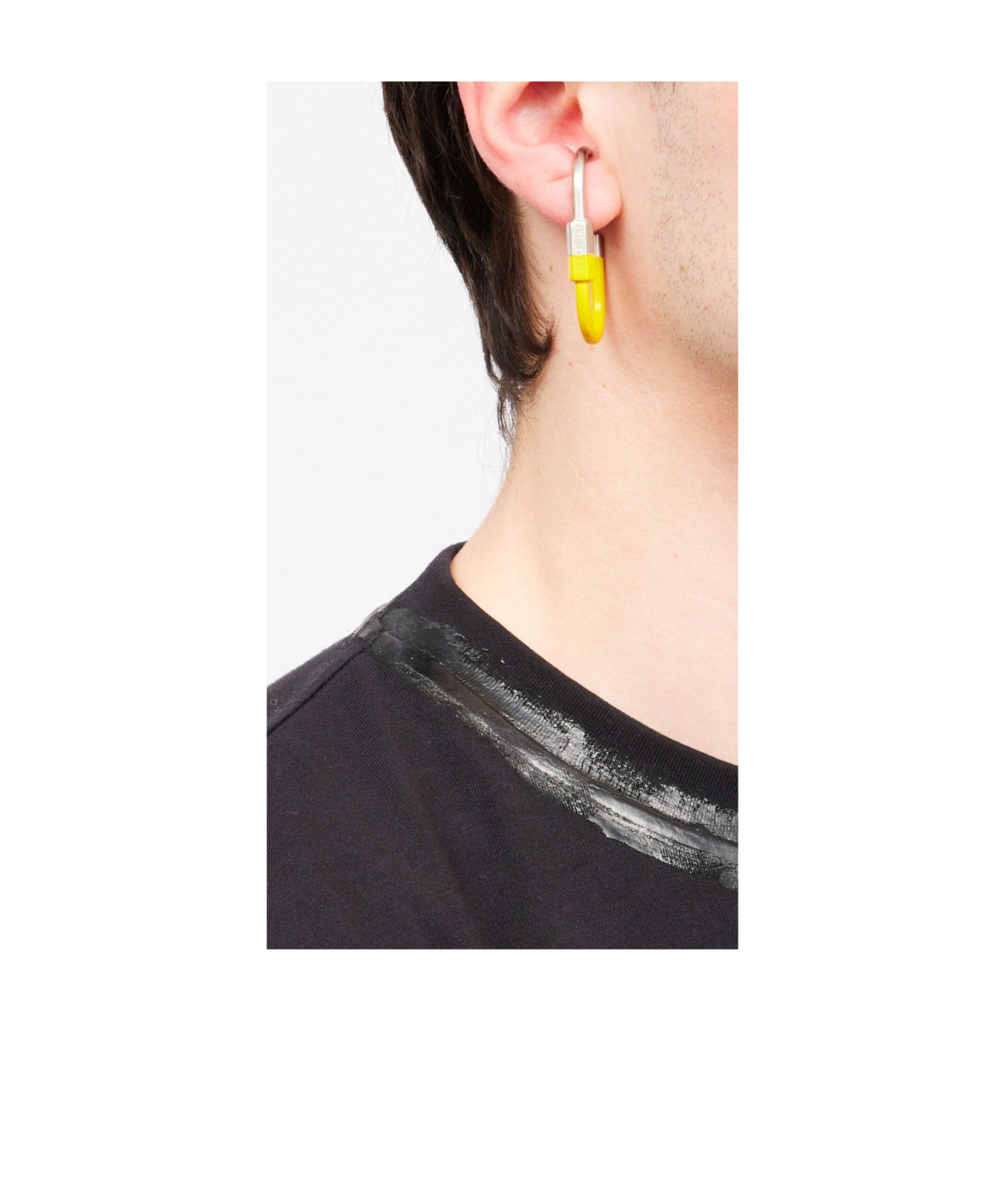 Mm6 Maison Margiela Carabiner Hoop Earrings In Yellow