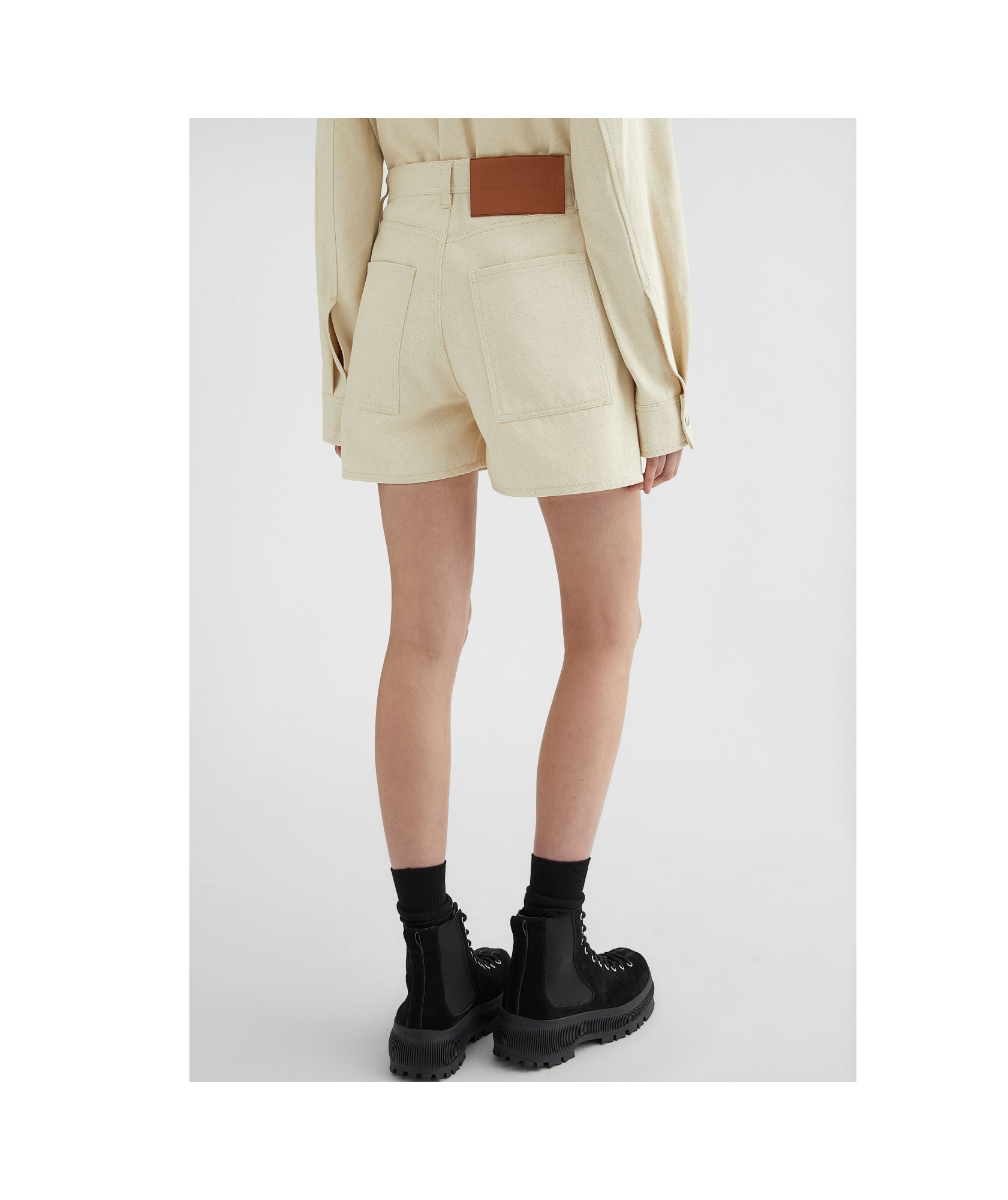 Jil Sander High-rise Denim Shorts In Nude