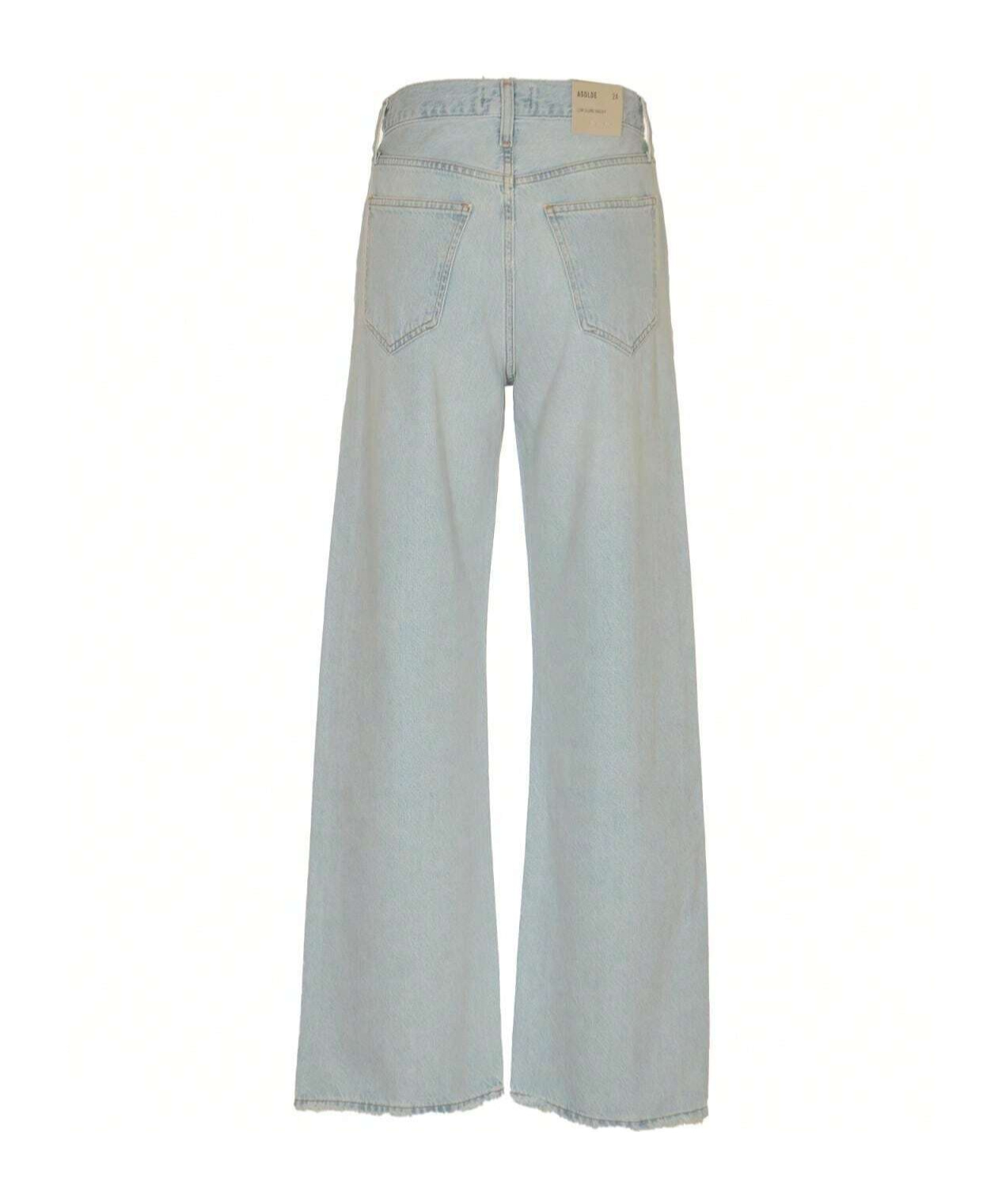 Agolde Low Slung Baggy Cotton Jeans In Gray
