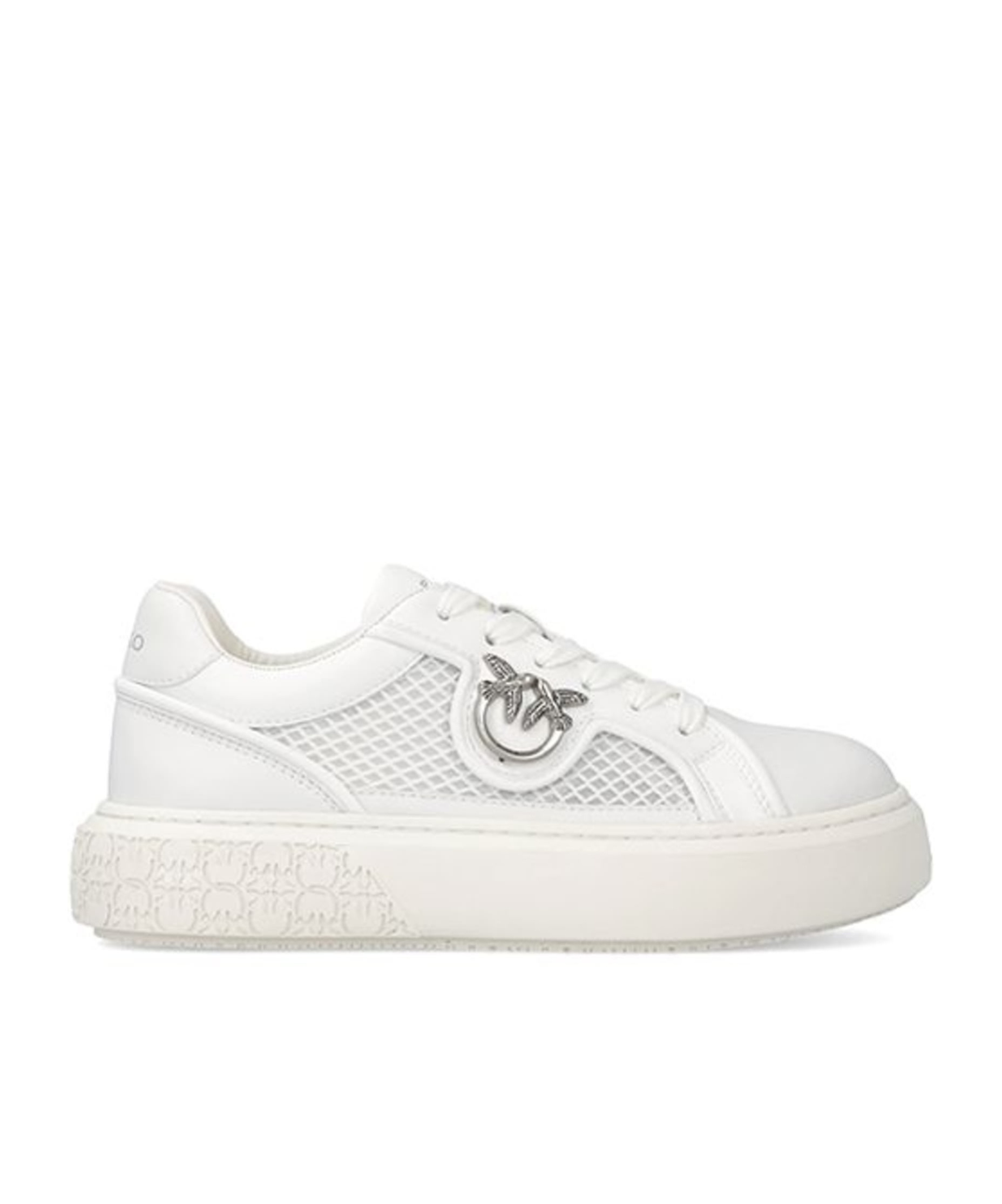 Pinko Yoko Appliqué Platform Lace-up Sneakers In White