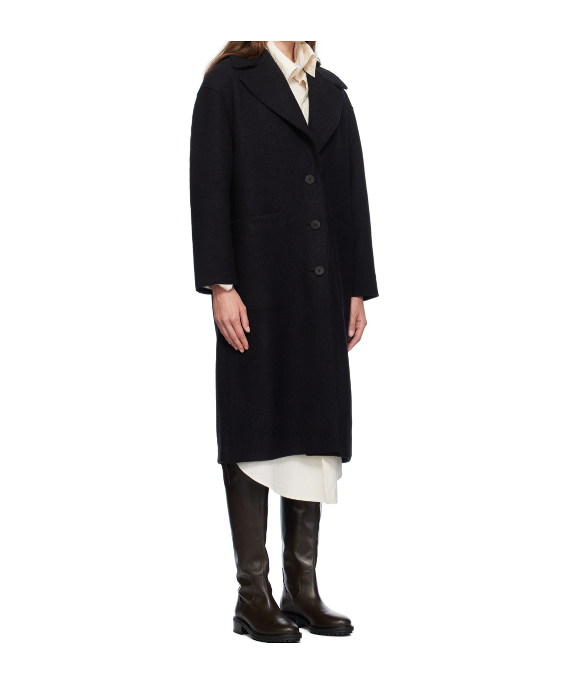 Shop Harris Wharf London Black Coat