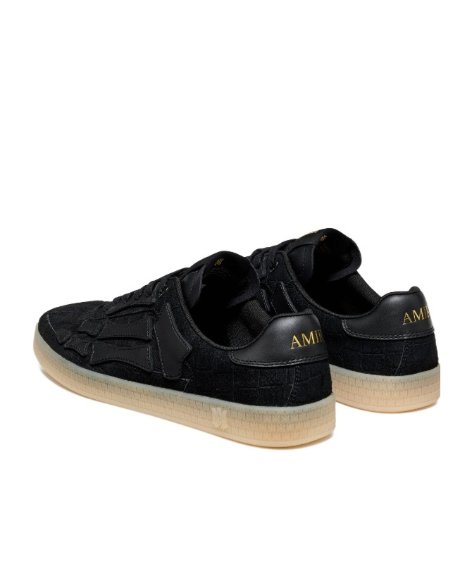 Amiri Pacific Bones Crocodile-effect Suede Sneakers In Multi