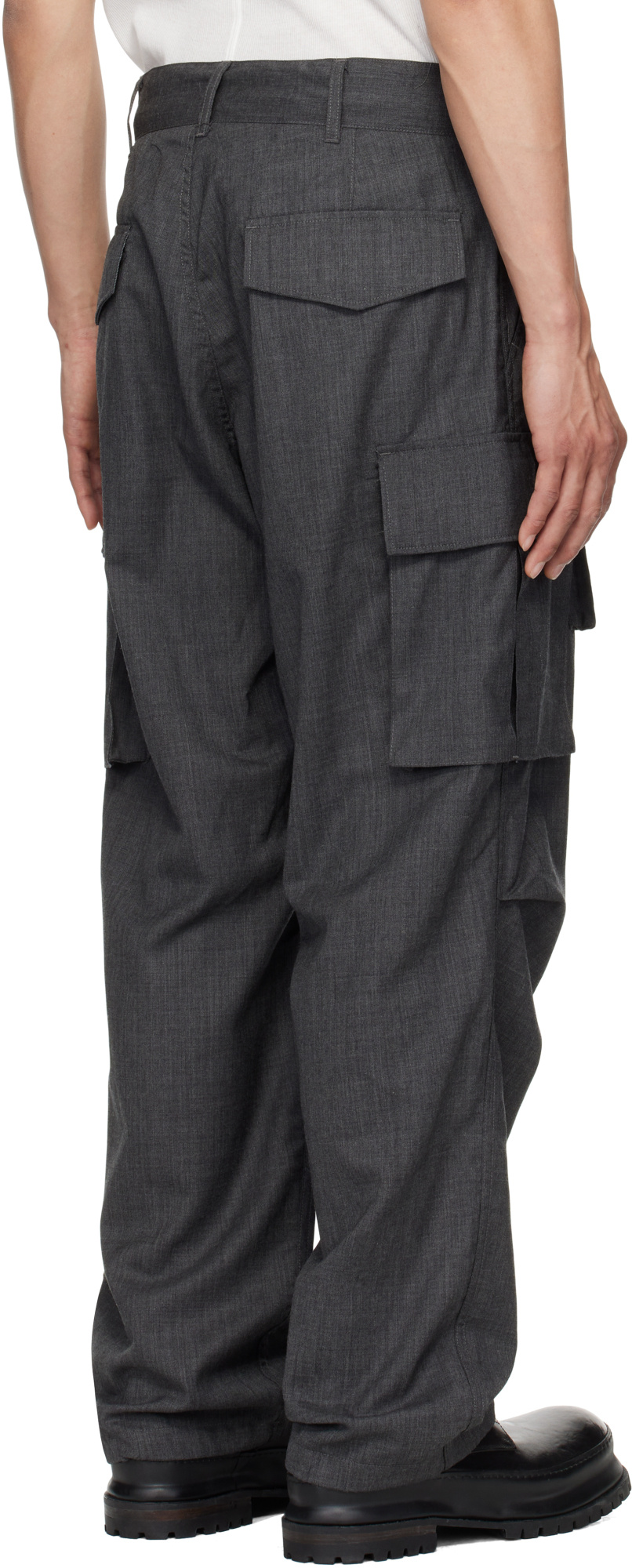 Engineered Garments Gray Fa Cargo Pants In Black