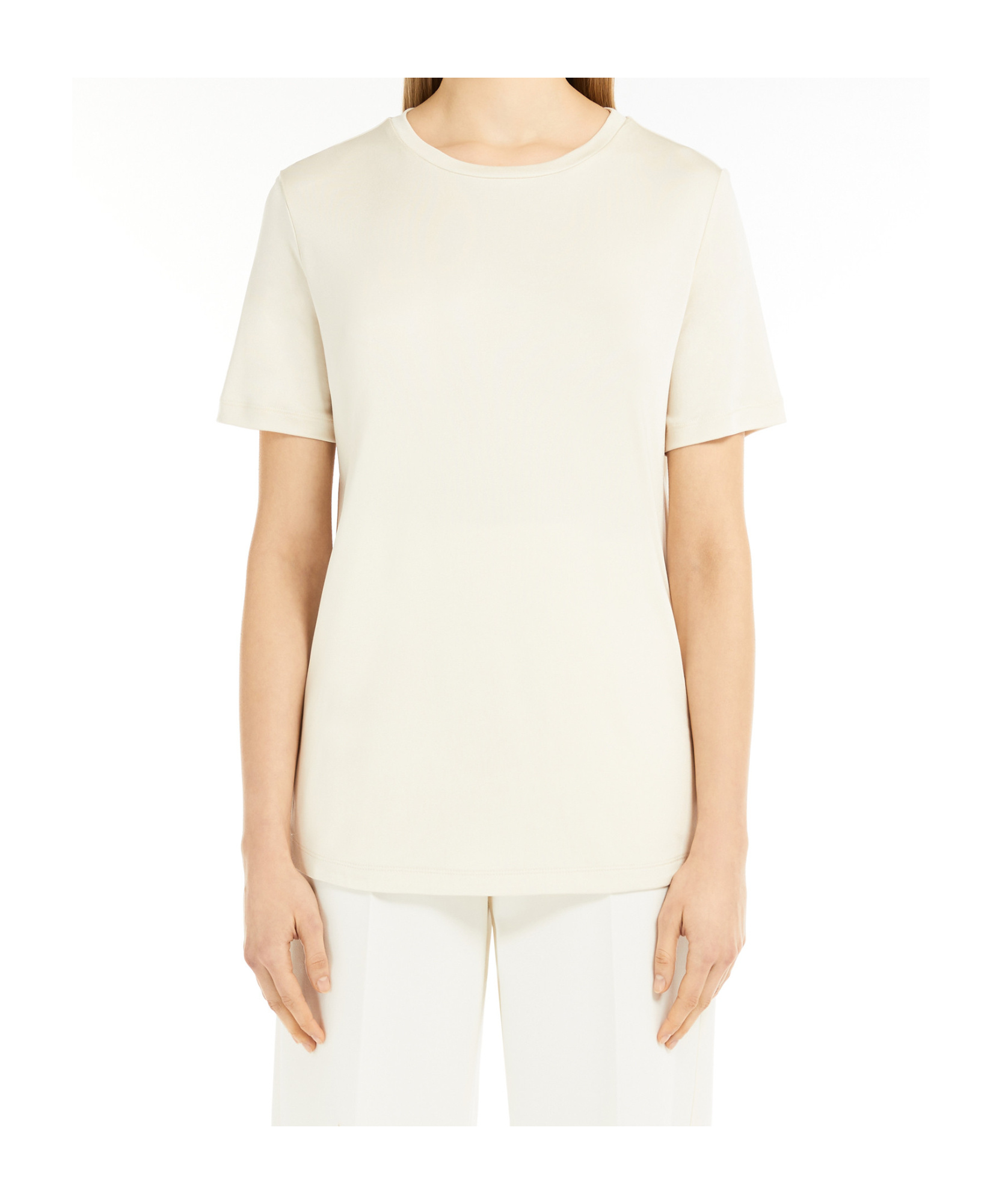Max Mara Silk Interlock T-shirt In White