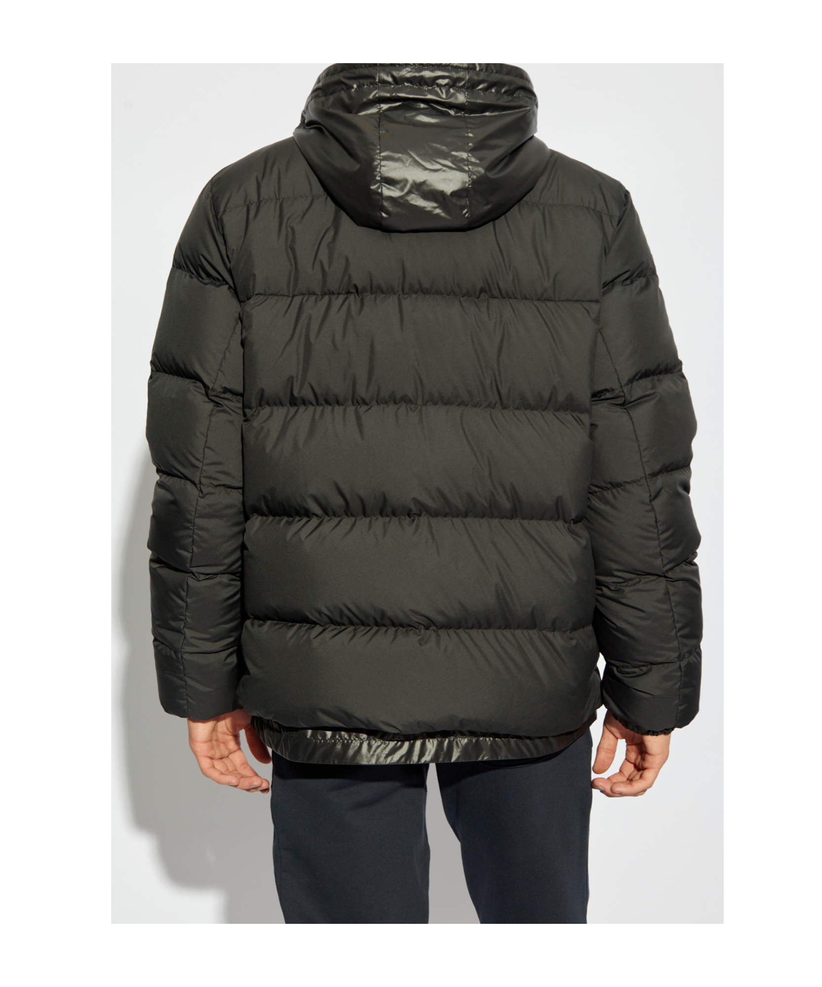 Moncler Zip-up Hooded Puffer Jacket In Black
